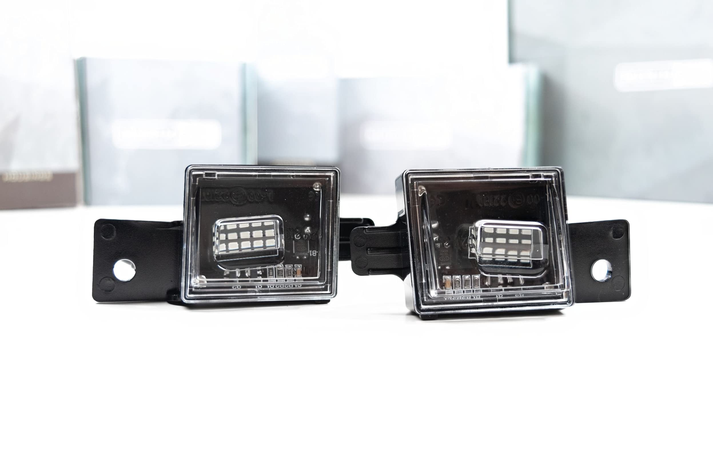 Morimoto XB LED License Plate Lights, Upgrade Black Housing, Fits Chevy Silverado (14-18), Plug and Play Assembly, Easy Install, 5000k Pure White Light, Amber Front & Red Rear (1x LF71207)