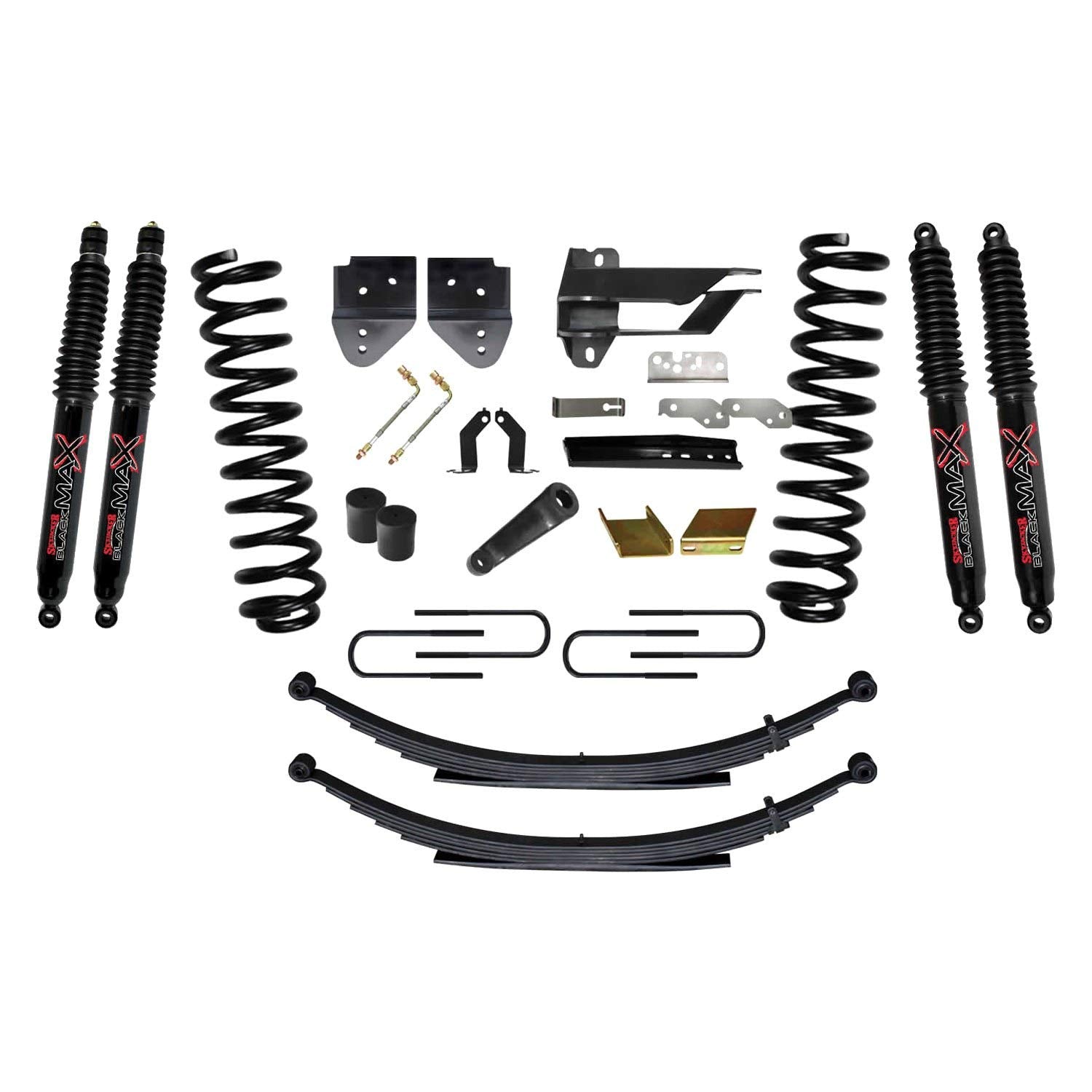 Suspension Lift Kit Skyjacker F17651KS-B w/Shock 6 in. Lift Incl. Front Coil Springs Rear Leaf Springs Black MAX 8500 Shocks