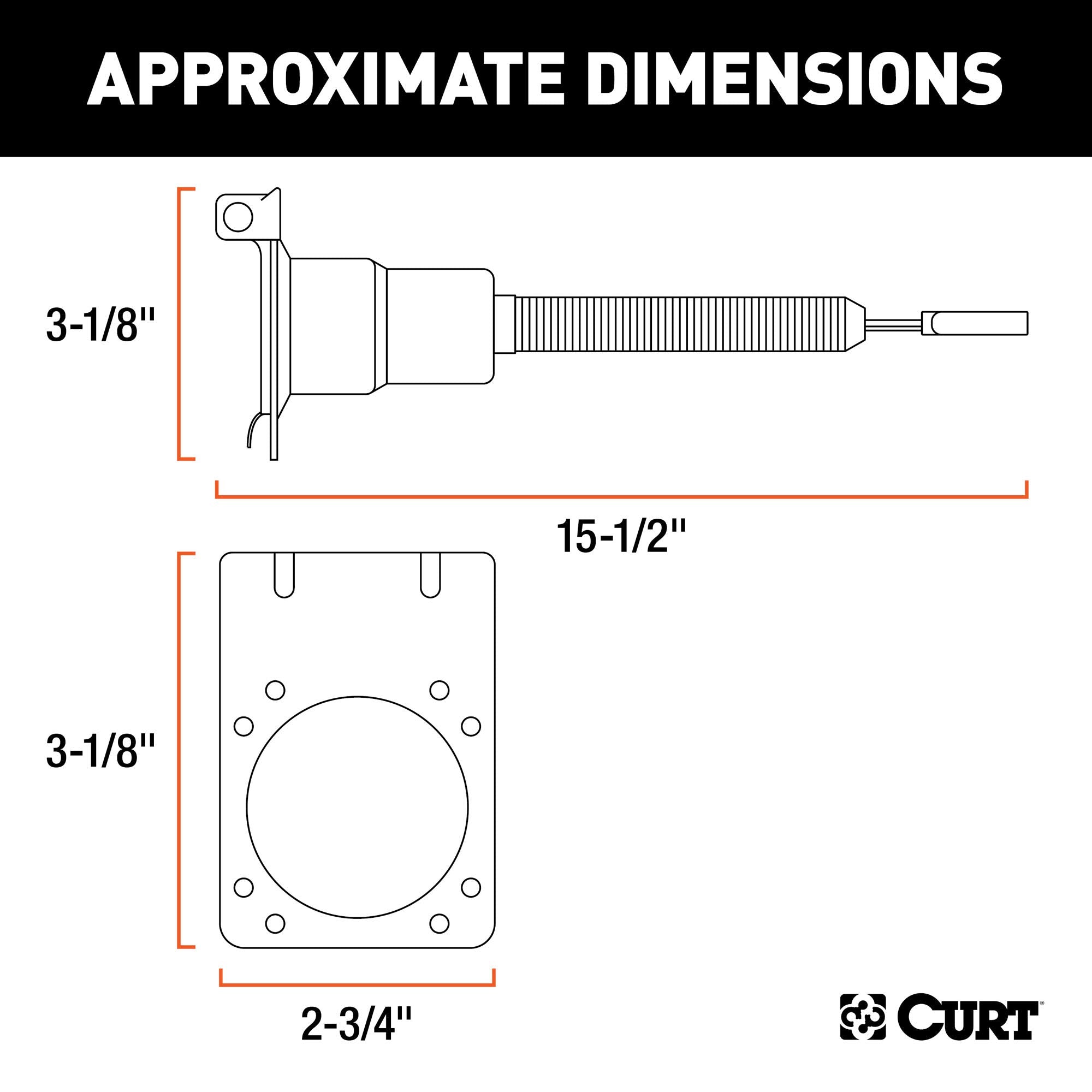 CURT 4-Way Flat Vehicle-Side to 7-Way RV Blade Trailer Wiring Adapter 57185