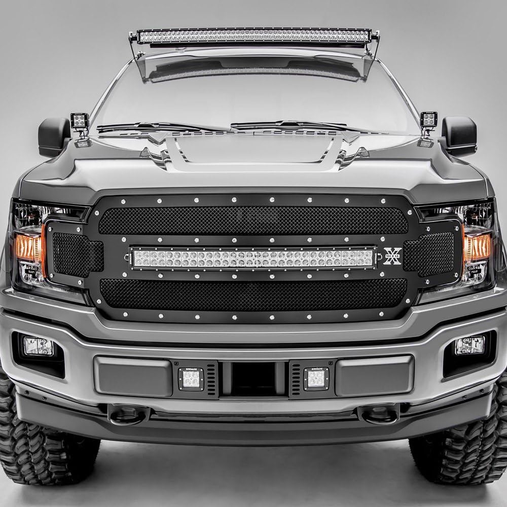 ZROADZ LED Mounting Bracket Ditch Hood Hinge - Compatible with Ford 2018-2020 F150 - to Mount (2) 3 Inch LED Pod Lights - Mild Steel Gloss Black - Bolt-On Easy Installation - PN #Z365711