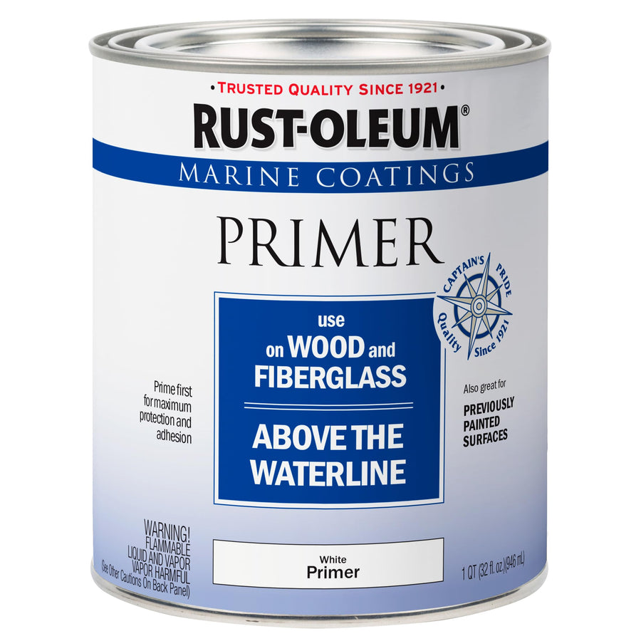 Rust-Oleum Marine Coatings Wood and Fiberglass Primer, White, Quart