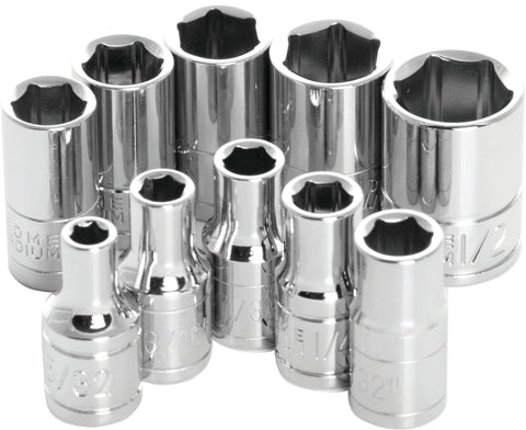 W36002 Performance Tool 1/4-Inch Drive 6-point SAE Socket Set, 10-Piece