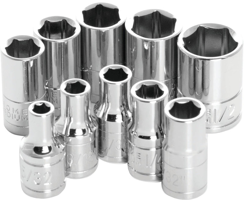 W36002 Performance Tool 1/4-Inch Drive 6-point SAE Socket Set, 10-Piece