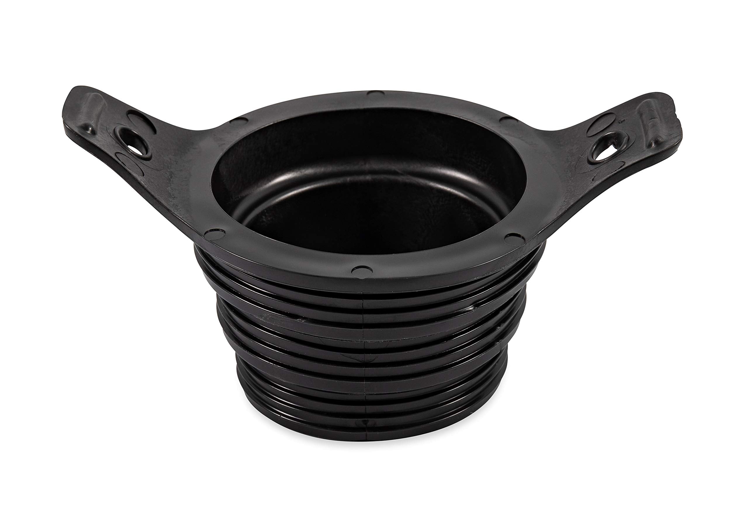 3-in-1 Camco Flexible Sewer Hose Seal, Black - Makes Connection to RV Sewer Hose Inlets Easier - Features Wings for Easy Removal (39317)