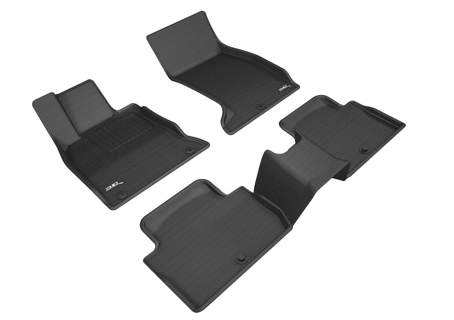 3D MAXpider Floor Mats All-Weather for Kia Stinger AWD 2018-2023 Custom Fit Car Mats Floor Liners, KAGU (1st & 2nd Row, Black)