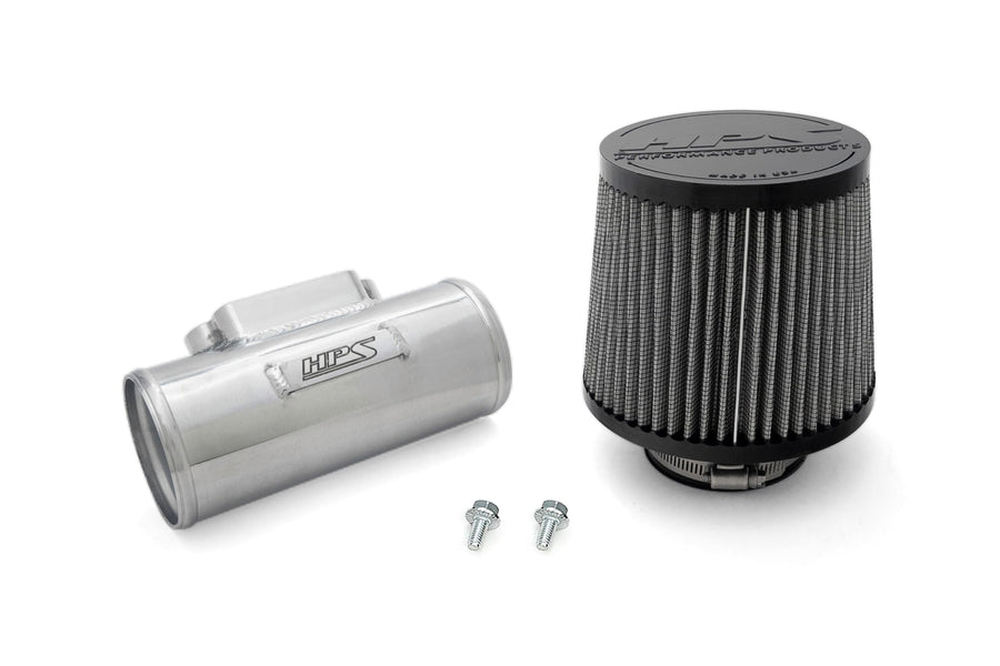 HPS 3" Polished Aluminum MAF Sensor Housing with HPS-4276 Cone Air Filter Compatible for Lexus Toyota 2JZ 1MZ 1UZ Engine, MAFT-1602