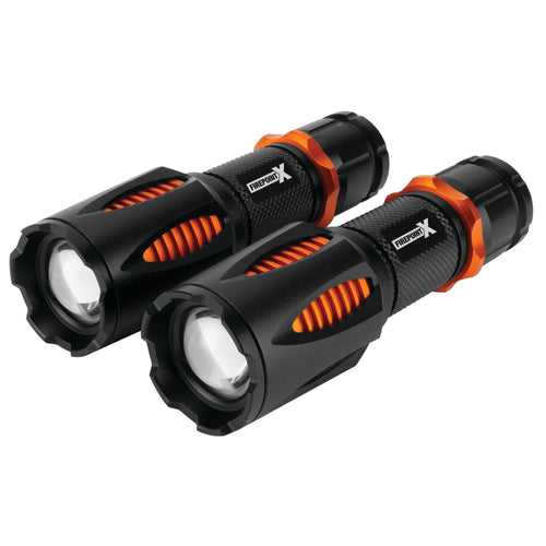 W2671 Performance Tool 2Pk Flashlights W/ Pouch, Adjustable Duofocus Beam, Warm White LED, Water and Impact Resistant