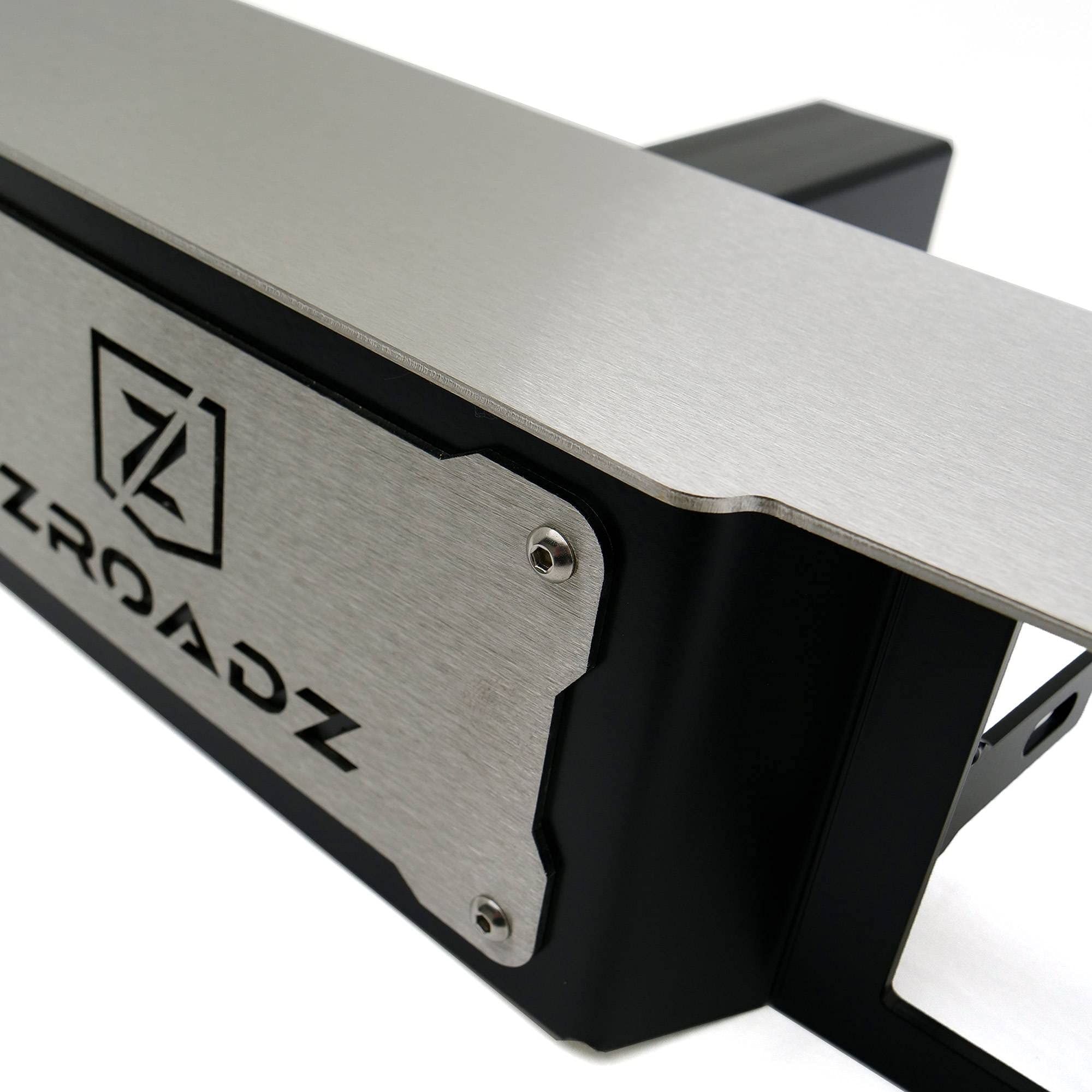 ZROADZ Universal 2" Hitch Step Kit LED - Black Mild Steel Bolt-On, No Drilling - Includes (2) 3 Inch LED Pod Lights and Universal Wiring Harness - PN#Z390010-KIT