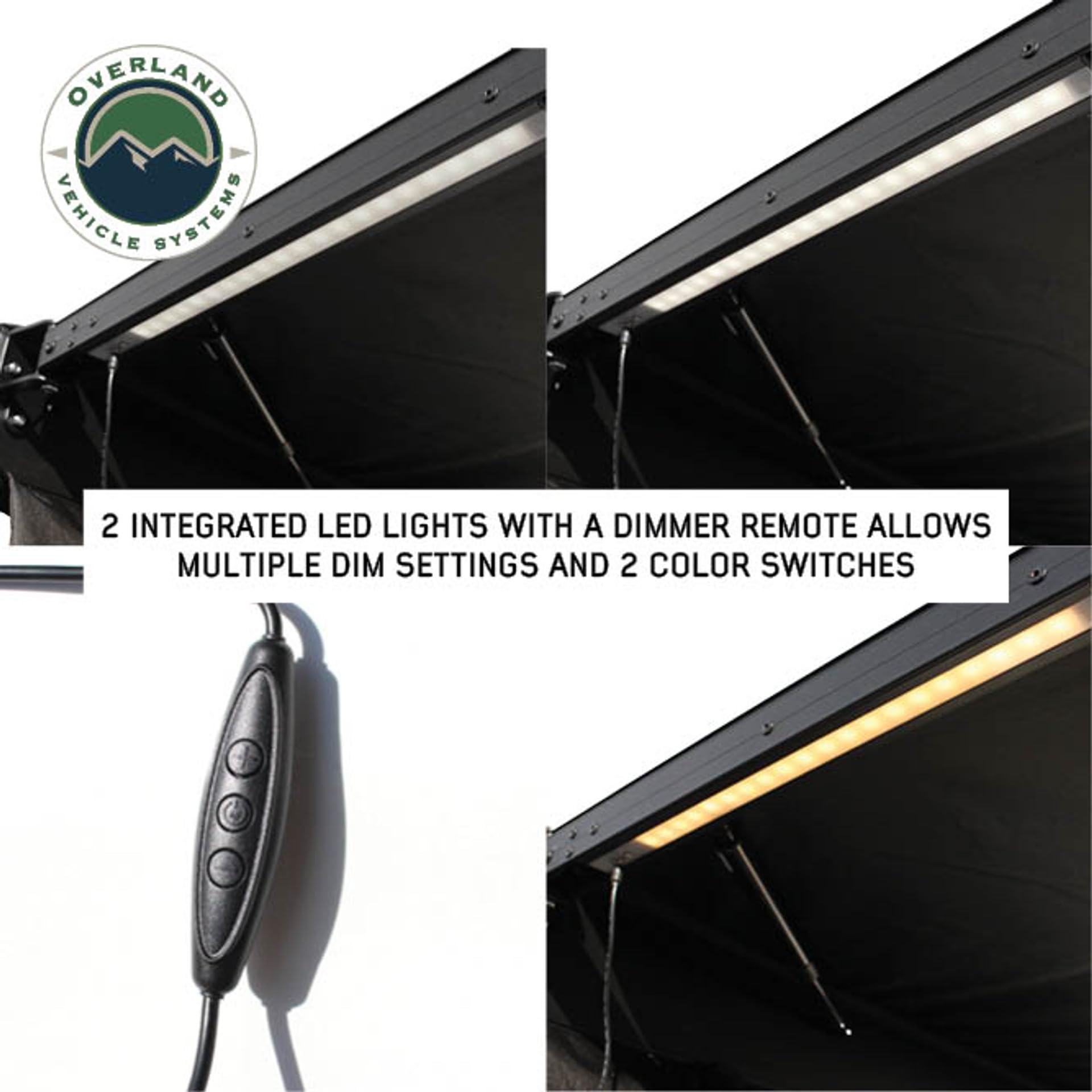 XD Nomadic Overland Vehicle Systems 2.0-6.5' Awning with Lights | Black Out Fabric | Includes Universal Travel Cover