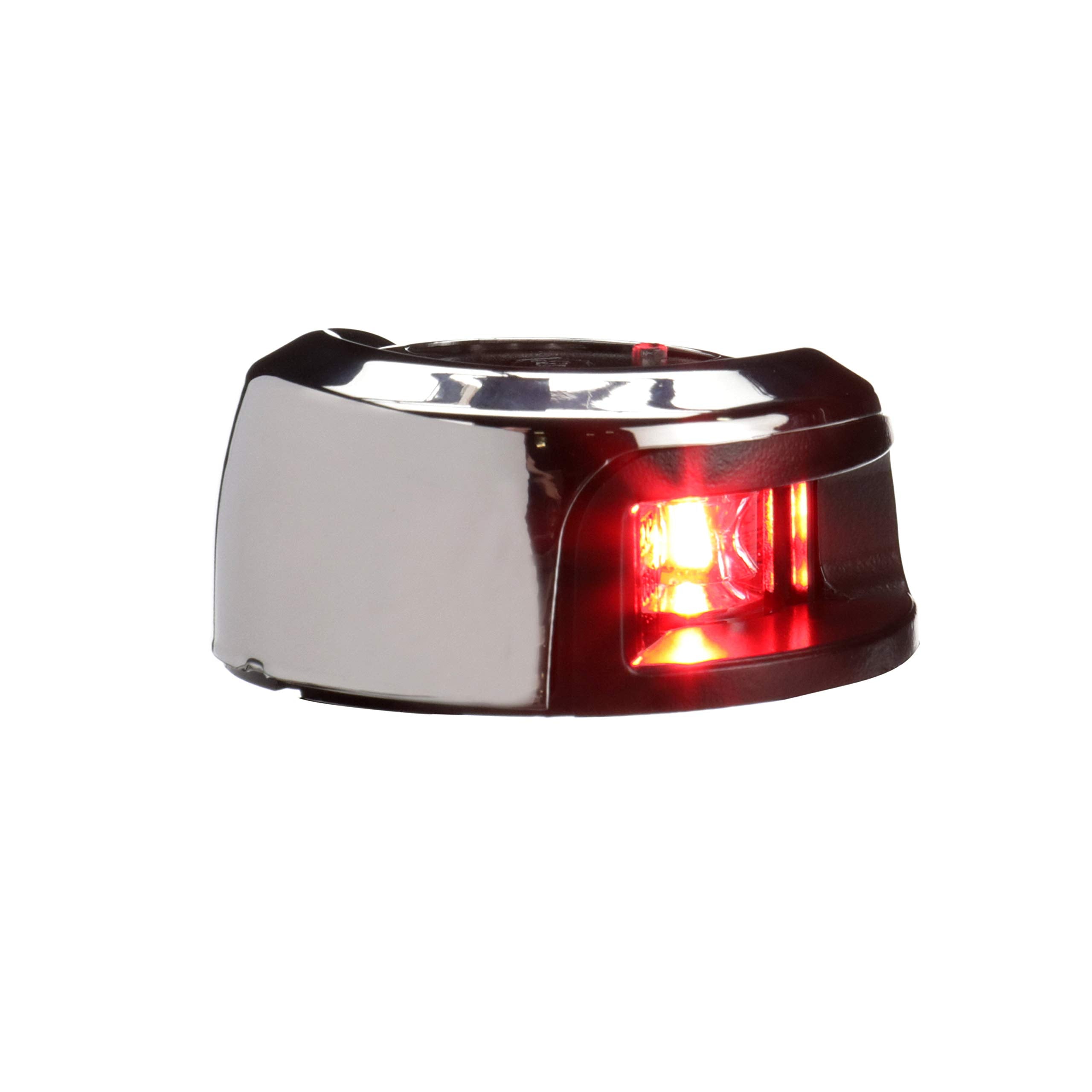 LightArmor Attwood NV2012SSR-7 2-Mile Navigation Deck Mount Sidelight, Red LED Lighting, Round Stainless Housing