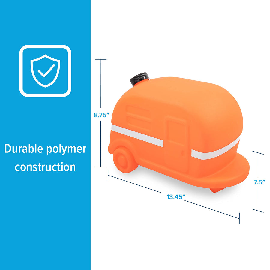Camco Retro Orange Camper RV Sewer Weight-Safely Secures Your 4-in-1 Adapter in Place at Dump Stations-Features a Fillable Tank and Reflective Tape (43100)