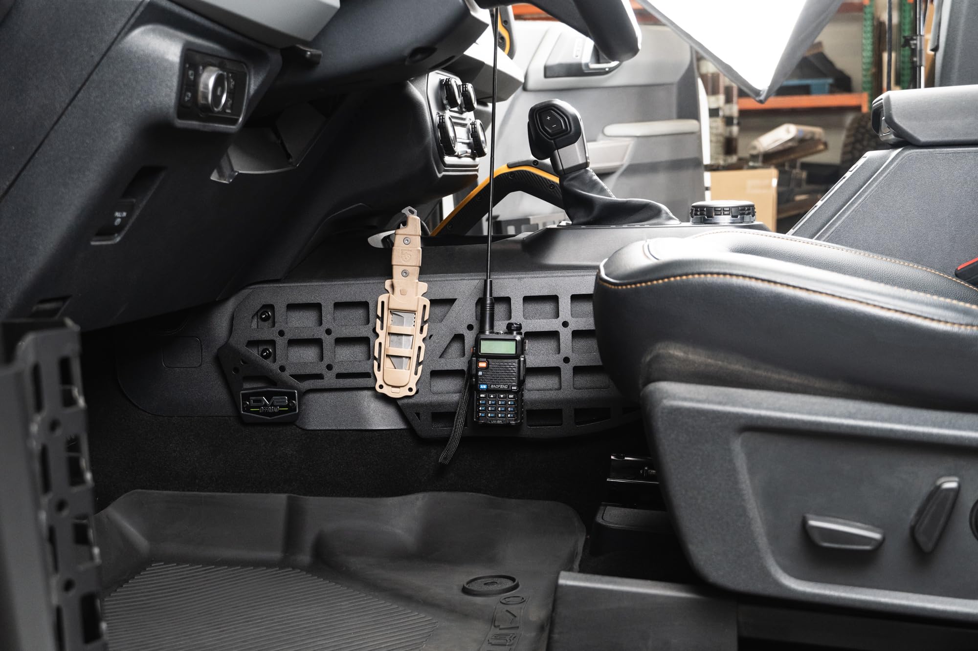 Center Console Molle Panels by DV8 for 2021-2025 Ford Bronco | Quick Access Gear & Accessories Mounts | Durable Steel Construction | Black Powder Coat Finish | Included Driver & Passenger Side Panels