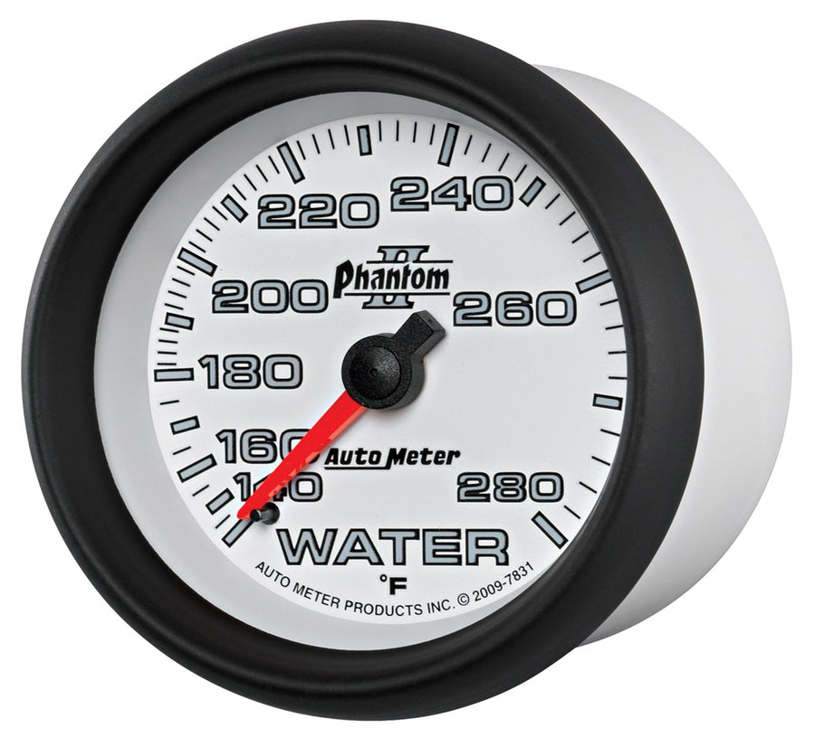 Auto Meter Phantom II 2-5/8" 140-280 Degree F Mechanical Water Temperature Gauge 7831