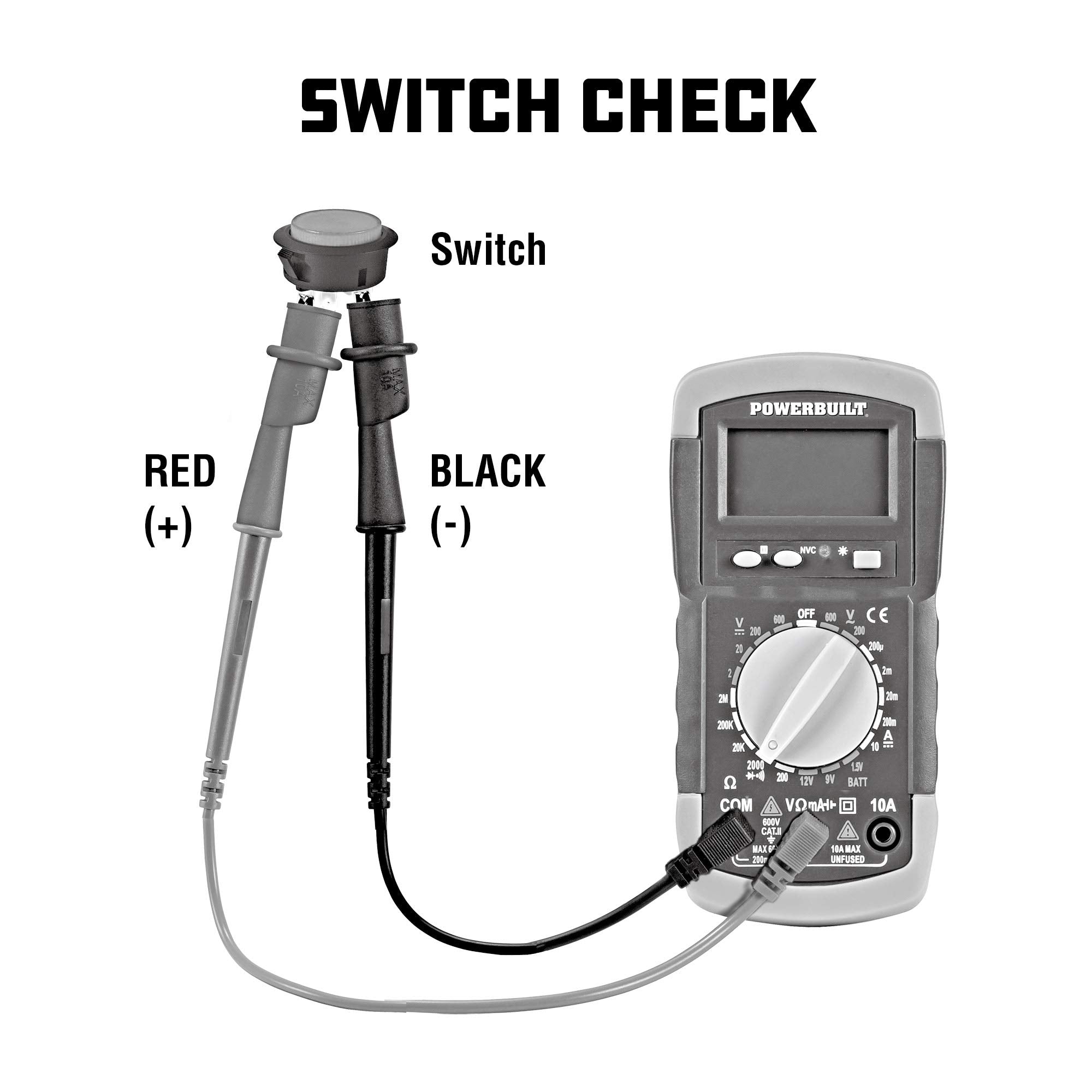 Powerbuilt Diagnostic Kit Fuel System, Pressure Test Gauge, Electrical Issues, Adapters, Test Leads, Multimeter, Storage Case - 647959
