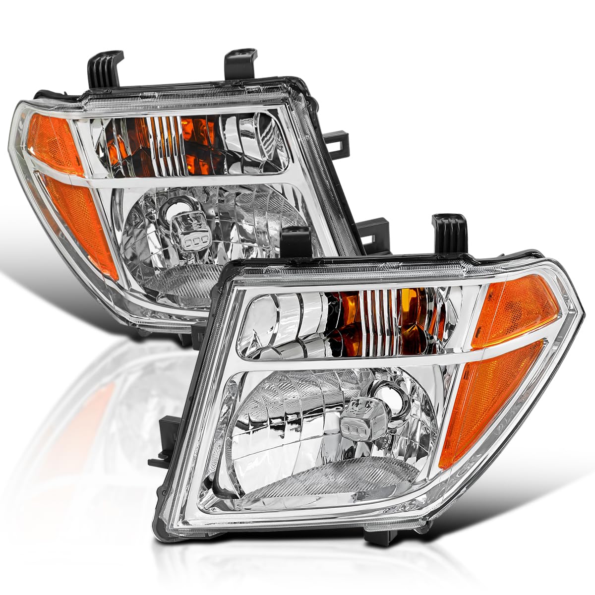 Chrome Replacement Headlights SPEC-D TUNING Compatible with 2005-2008 Nissan Frontier, 2005-2007 Nissan Pathfinder Left + Right Head Lamp Assembly