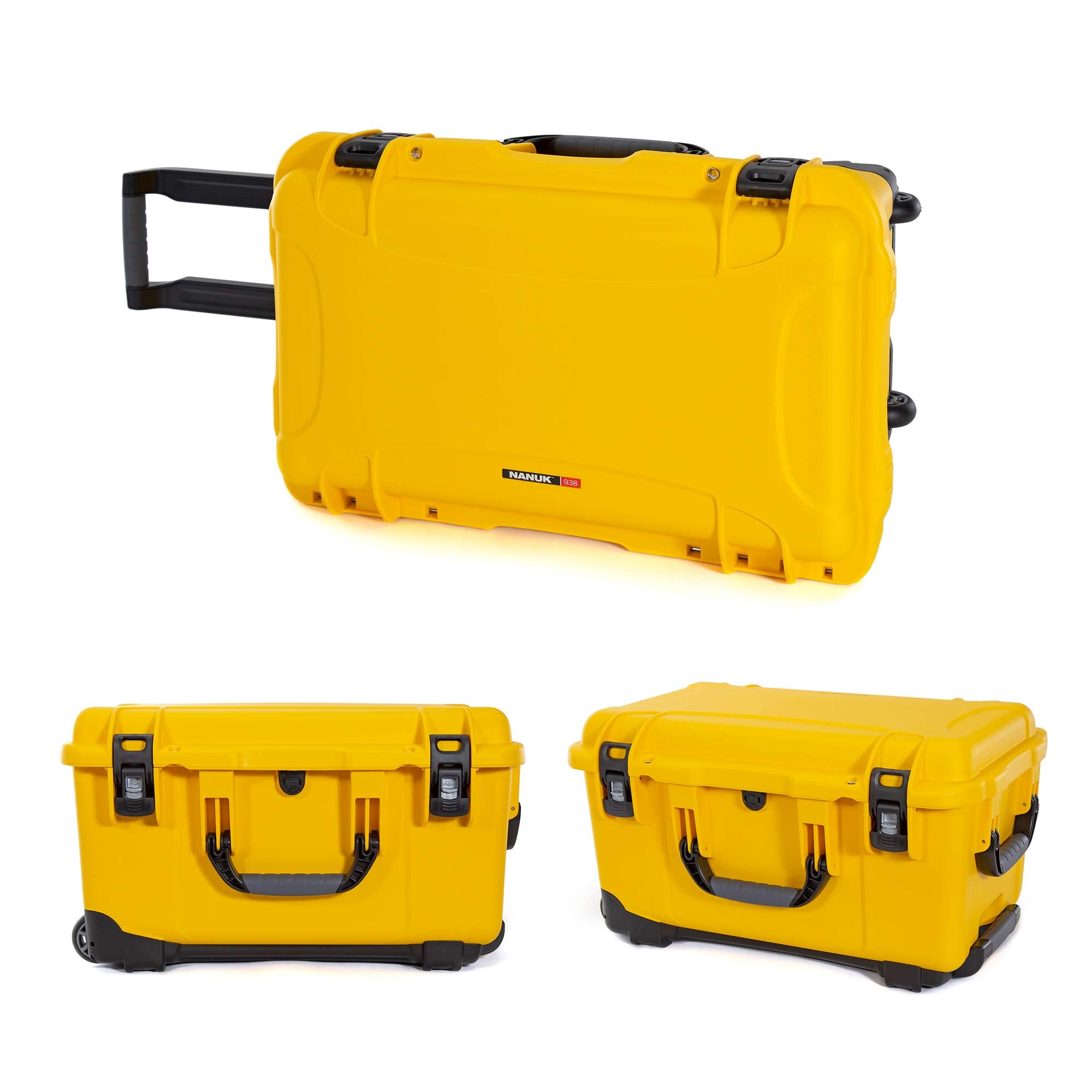 Waterproof Nanuk 955 Hard Case with Wheels and Padded Divider - Yellow