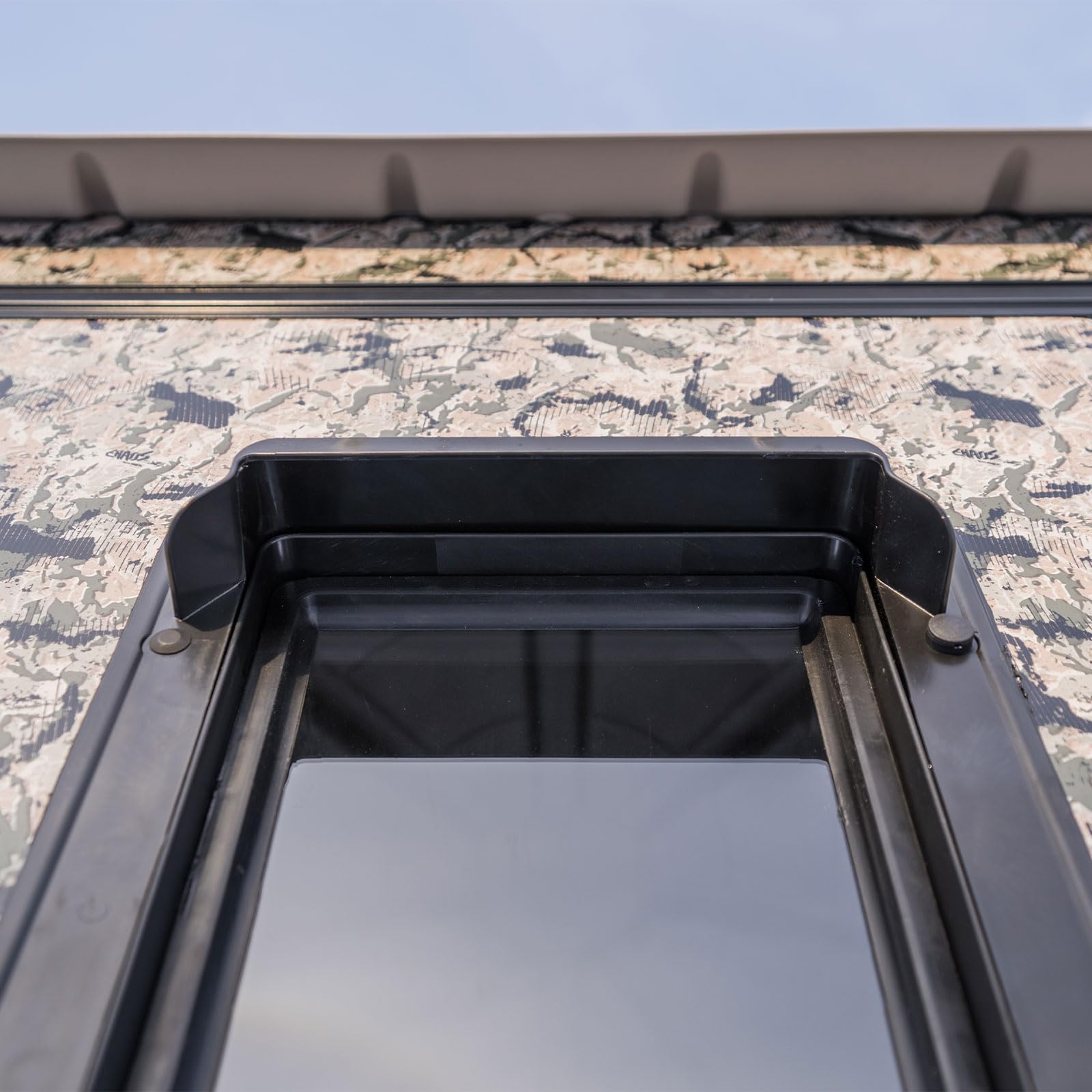 Hawk 6.55' W x 6.5' D x 6.5' T Assembled Insulated Steel Box Blind Office | Floor with Rubber Pad and Multiple One-Hand-Operable Windows | Blind Only