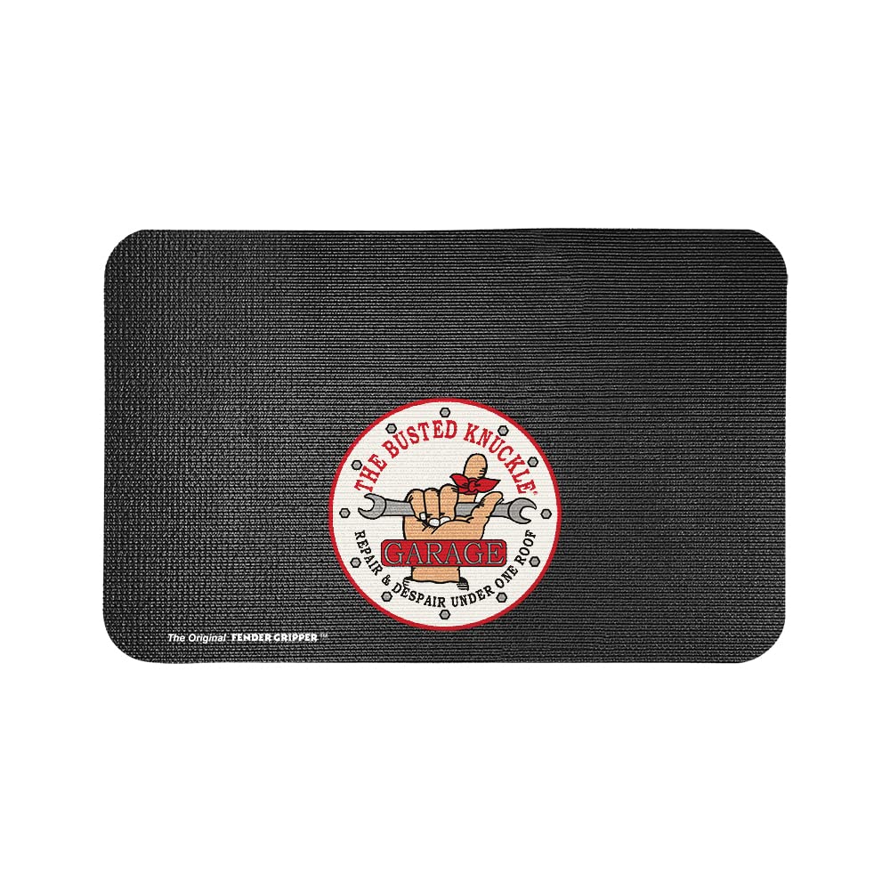 Fender Gripper Cover Fender with The Busted Knuckle Garage Logo | Universal Fit | Standard Size 22" X 34" | FG2309, Black with Color Logo