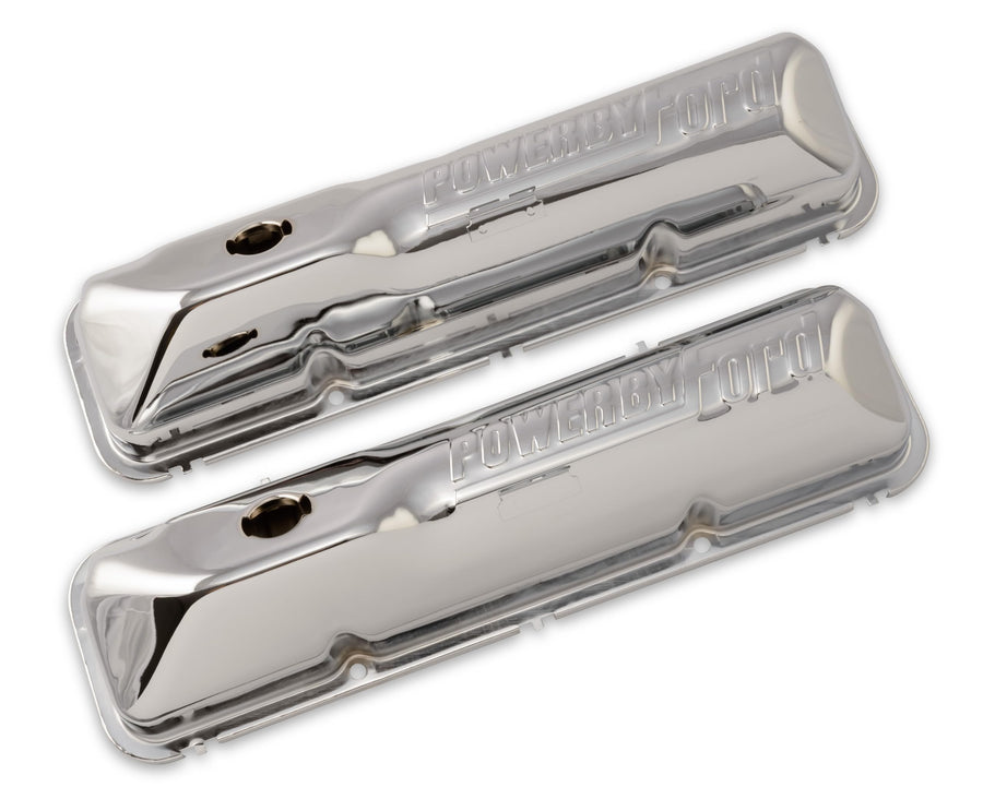 Chrome Scott Drake Classic - 390/428 Vc 'Pwr By Ford' (C6OZ-6A582-C)