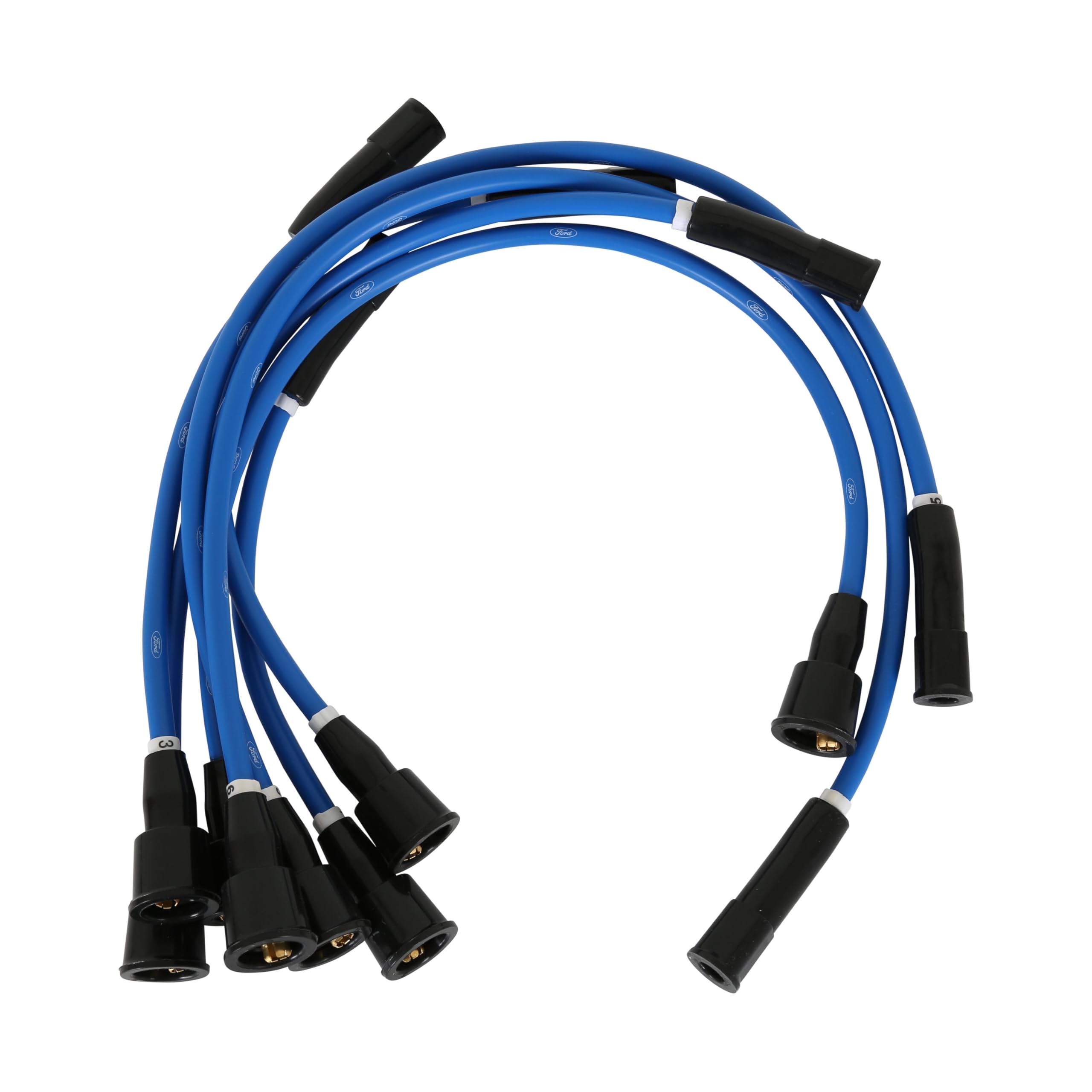 6-Cylinder Scott Drake C4DZ-12259-BL8 8mm Spark Plug Wire Set Blue