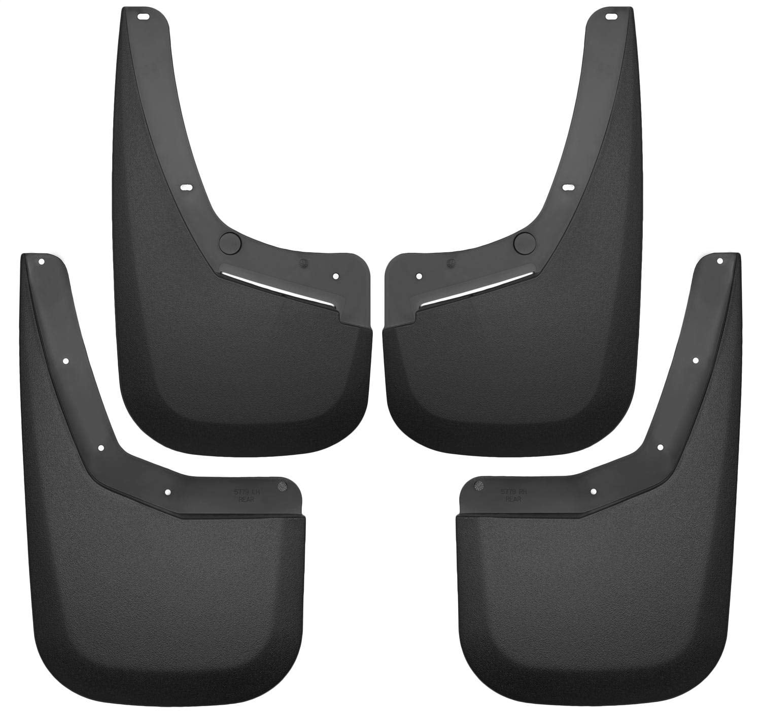 Husky Liners - Mud Guards Front & Rear | 2007 - 2013 Chevrolet Silverado 1500, 2007 - 2014 Chevrolet Silverado 2500/3500 w/ Single Rear Wheels, 4 Piece Set, Front & Rear Set - Black, 4 Pc | 56796