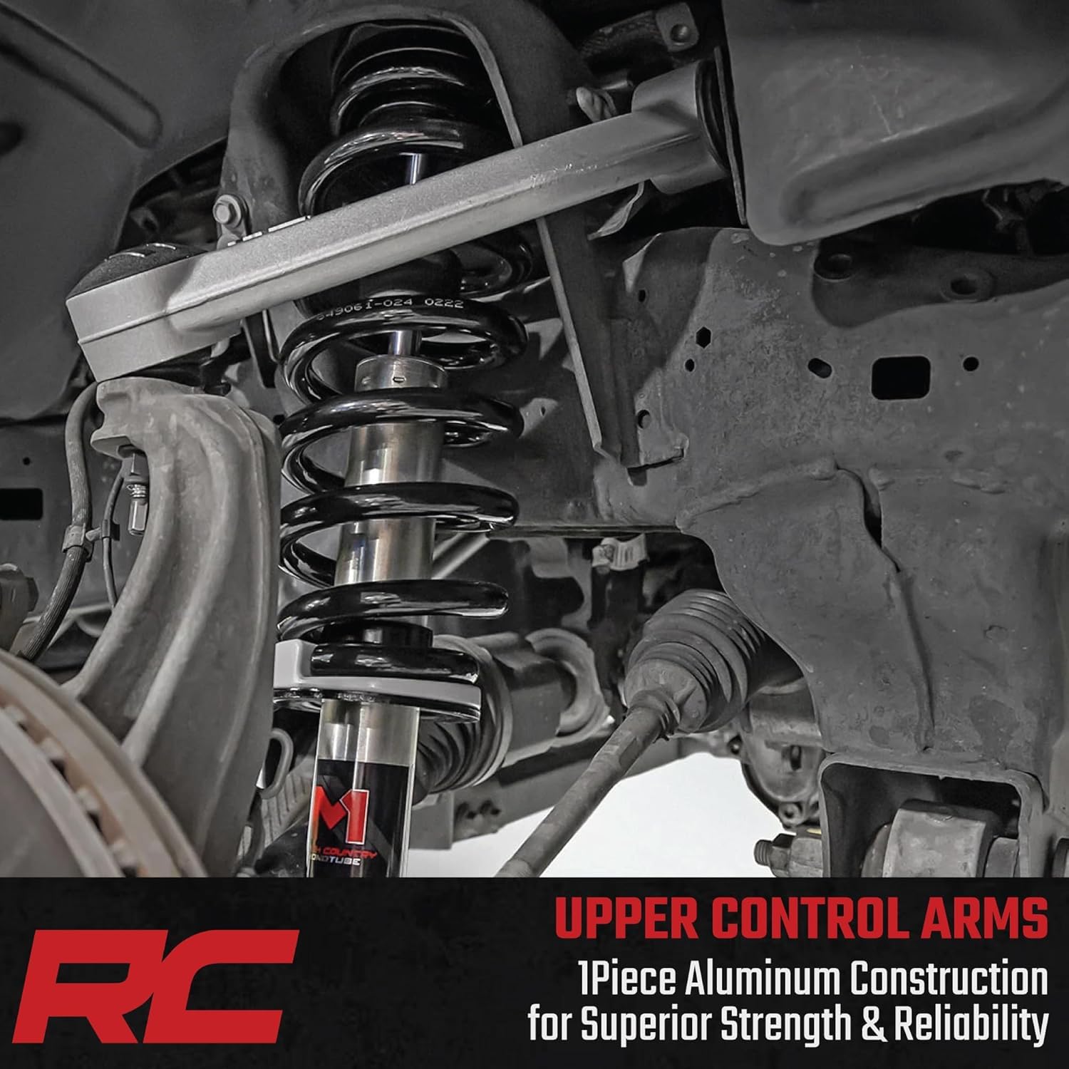 Rough Country Upper Control Arms Forged for Chevy Silverado GMC Sierra 2500HD/3500HD (2020-2025) with 3" Lift, 2-Pack, Silver