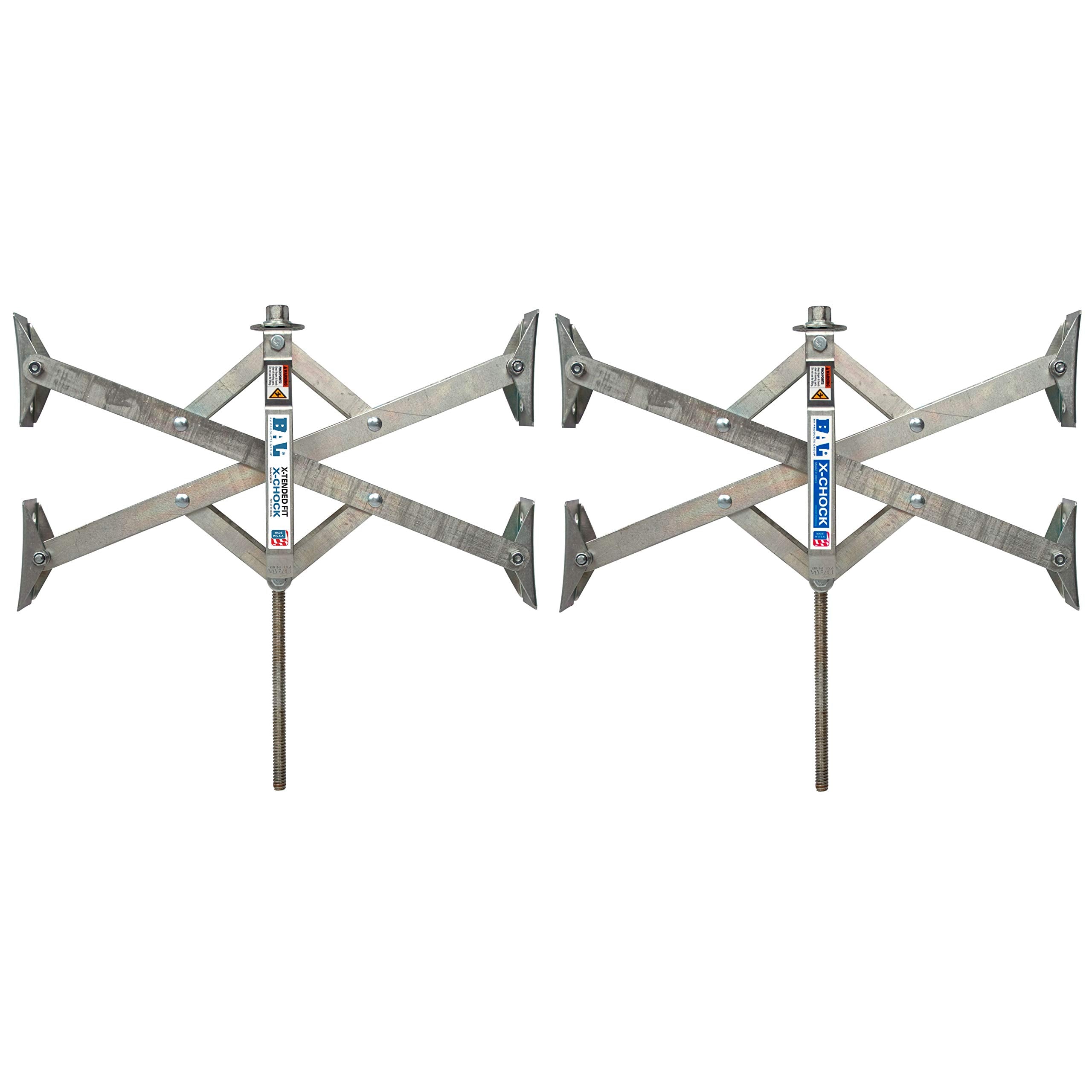 X-Chock BAL 28024 Tire Locking Chock – Wheel Stabilizer for Wide Tandem Axle Trailers & RVs – Set of Two Chocks, Heavy-Duty Steel, Ratchet Included