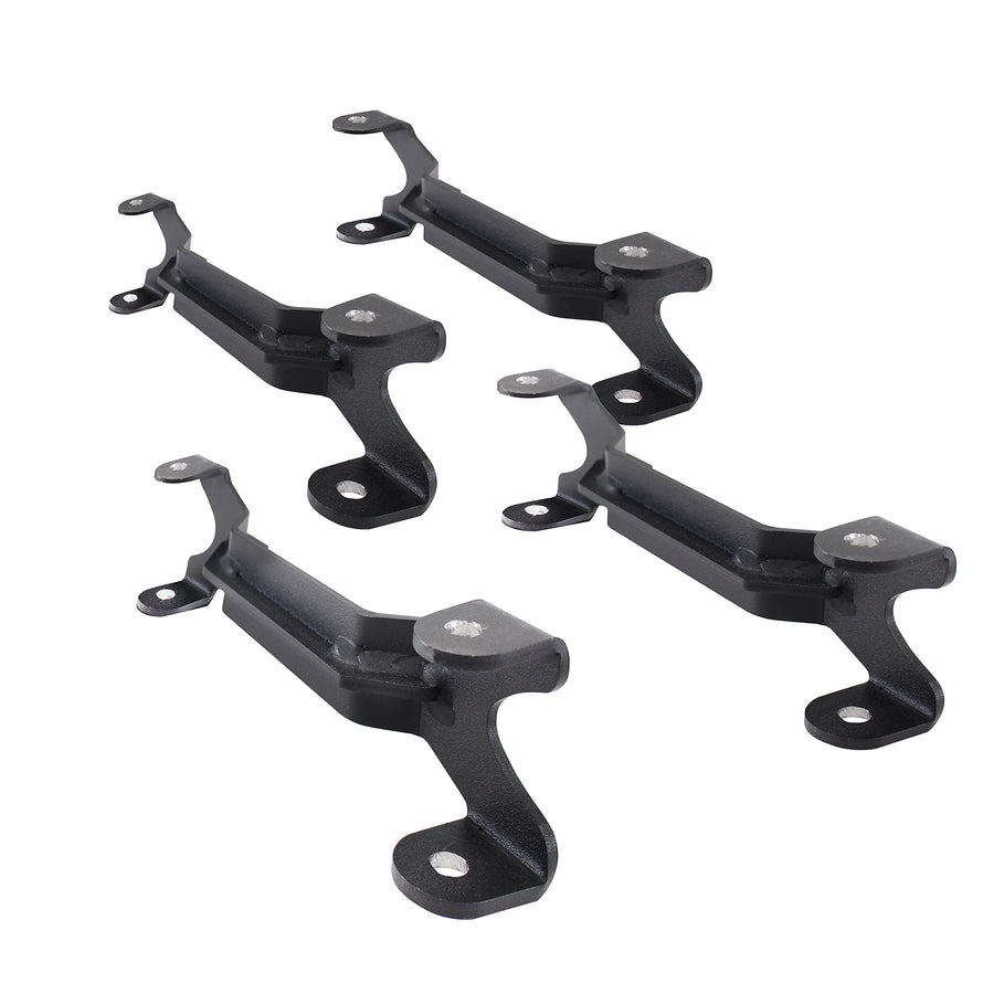 Go Rhino SRM Rack to XRS Overland Rack Connector Bracket Kit | Mild Steel, Textured Black | 5950010T