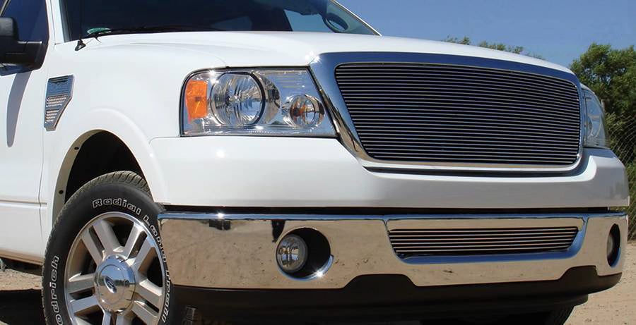 Horizontal T-Rex 21556 Aluminum Polished Finish Billet Grille Insert for Ford F150