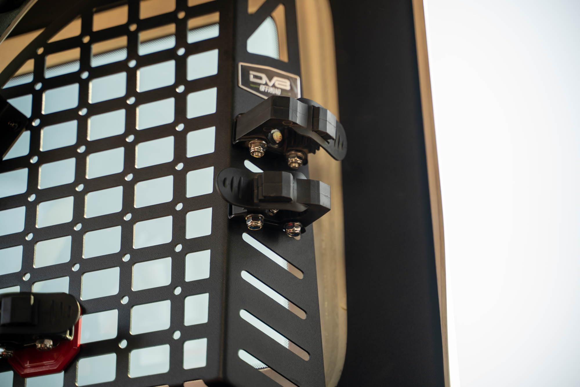 Offroad DV8 Universal Quick Release Tool Mounts | Secures a Variety of Tools & Equipment | Mounts to M6-M10 Sized Holes & Slots | Steel & Rubber Construction | Black Gloss Powder Coat | Sold as a Pair