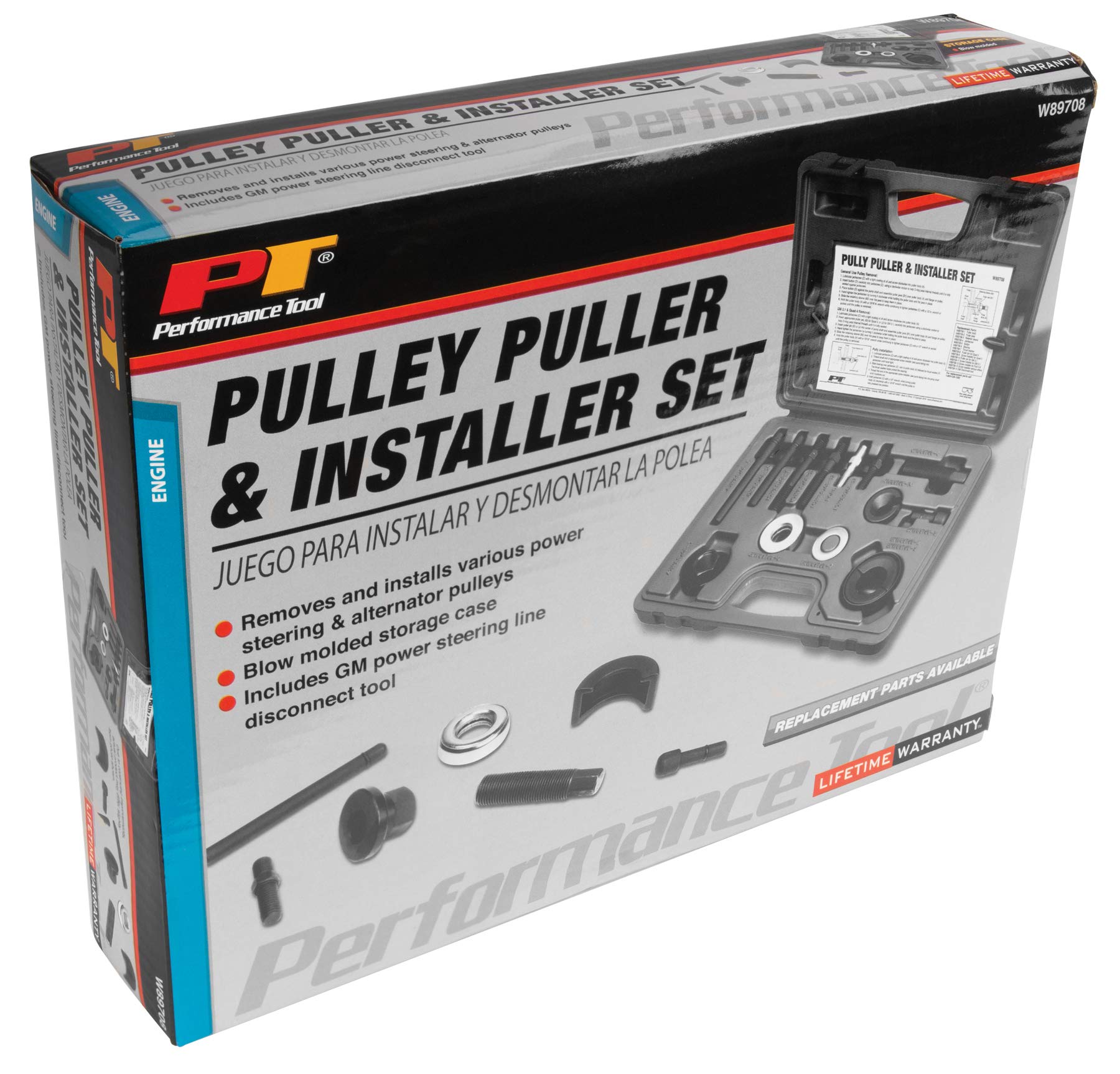 W89708 Performance Tool Pulley Puller/Installer Kit For Most Alternator and Power Steering Pulleys