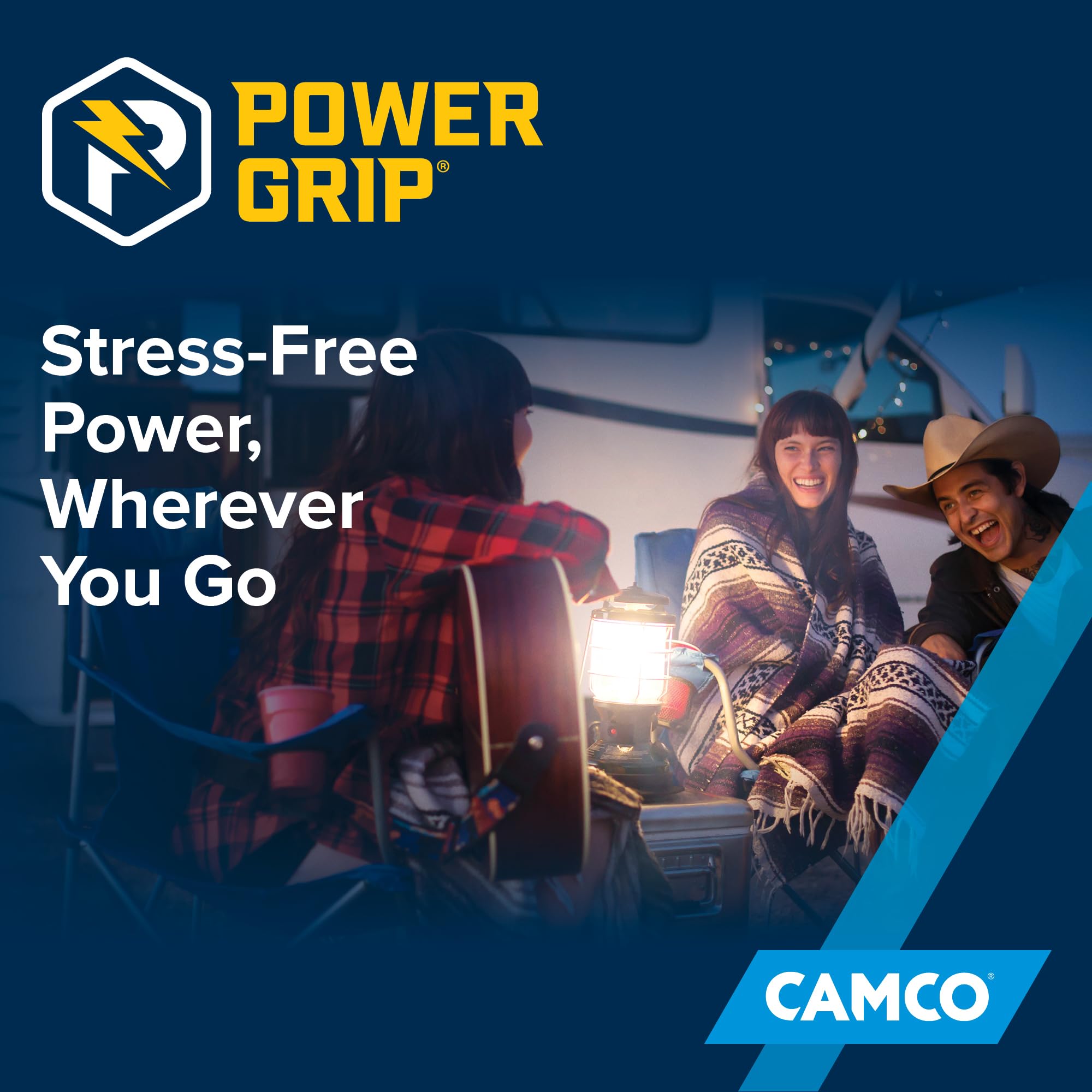 Camco Power Grip 30-Amp RV 12" Circuit Analyzer Dogbone - Features Integrated Surge Protection & Fault Indication, 12", 30-Amp Male to 15-Amp Female, 125V / 1875W (55461)
