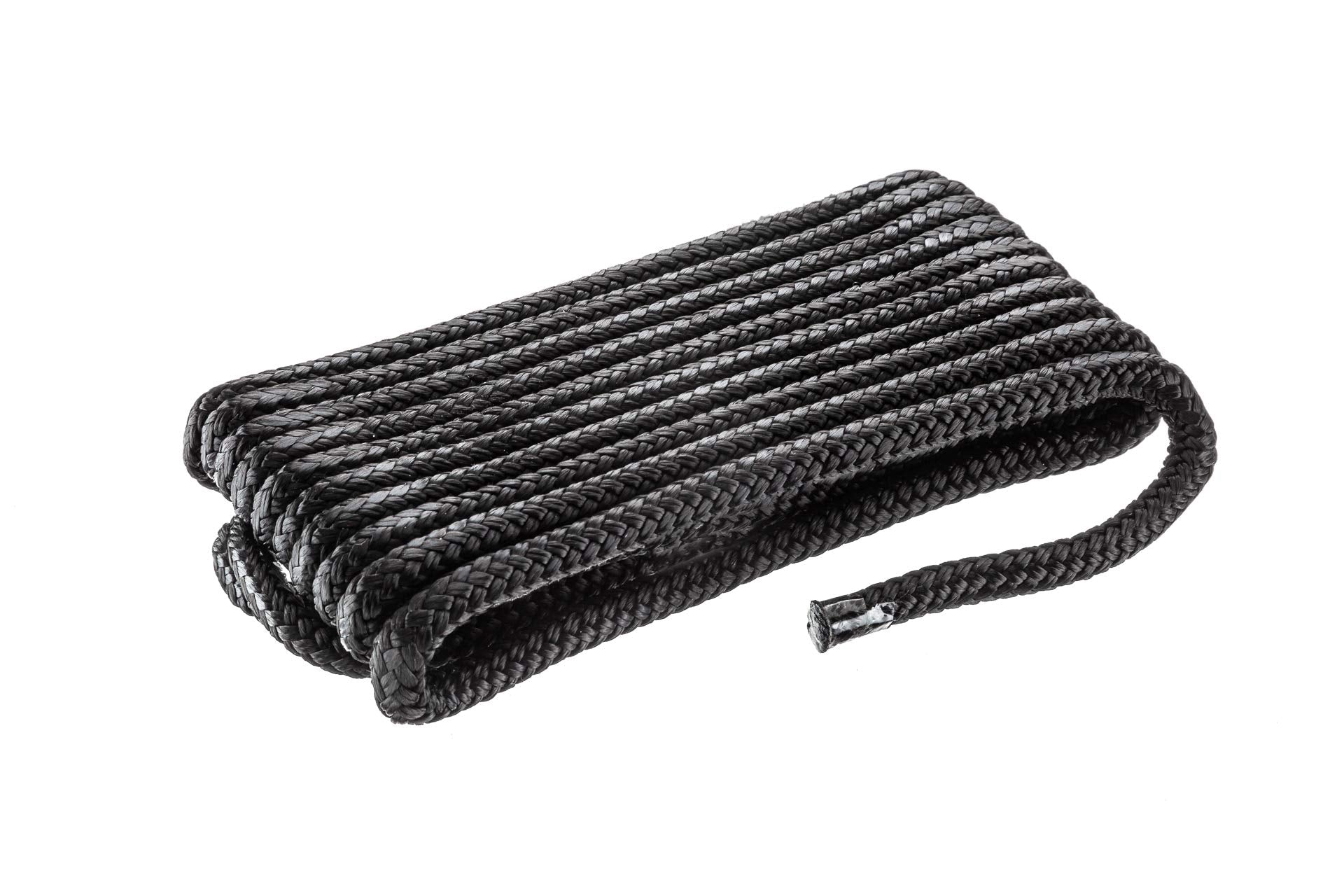 Double Braided Nylon Dock Line Attwood 117604-7 — UV-Resistant, 3/8-In. Thick, 15 Feet Long, Black