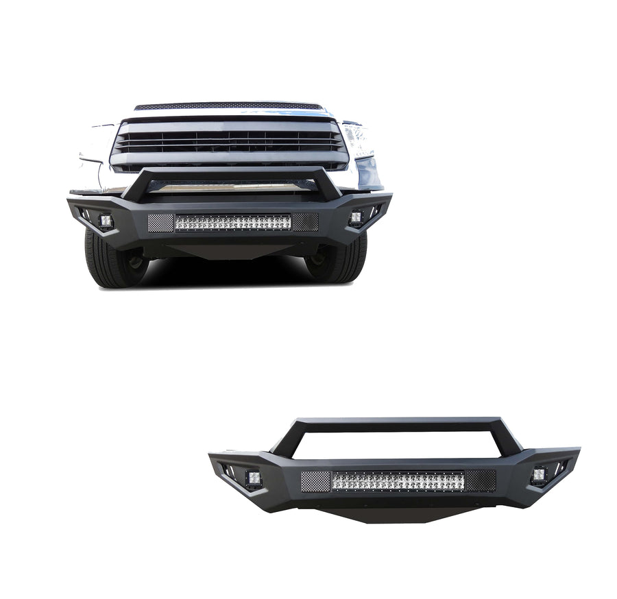 Armour II Heavy Duty Black Horse Front Bumper Kit Matte Black Compatible with 2014-2021 Toyota Tundra-AFB-TU19-K1