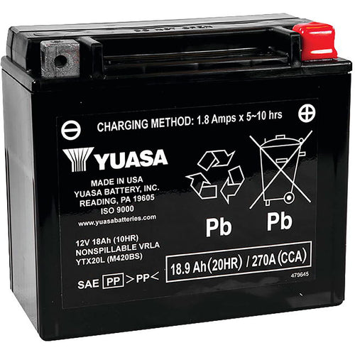 Maintenance Free Yuasa VRLA Batteries for Street YTX20L-BS