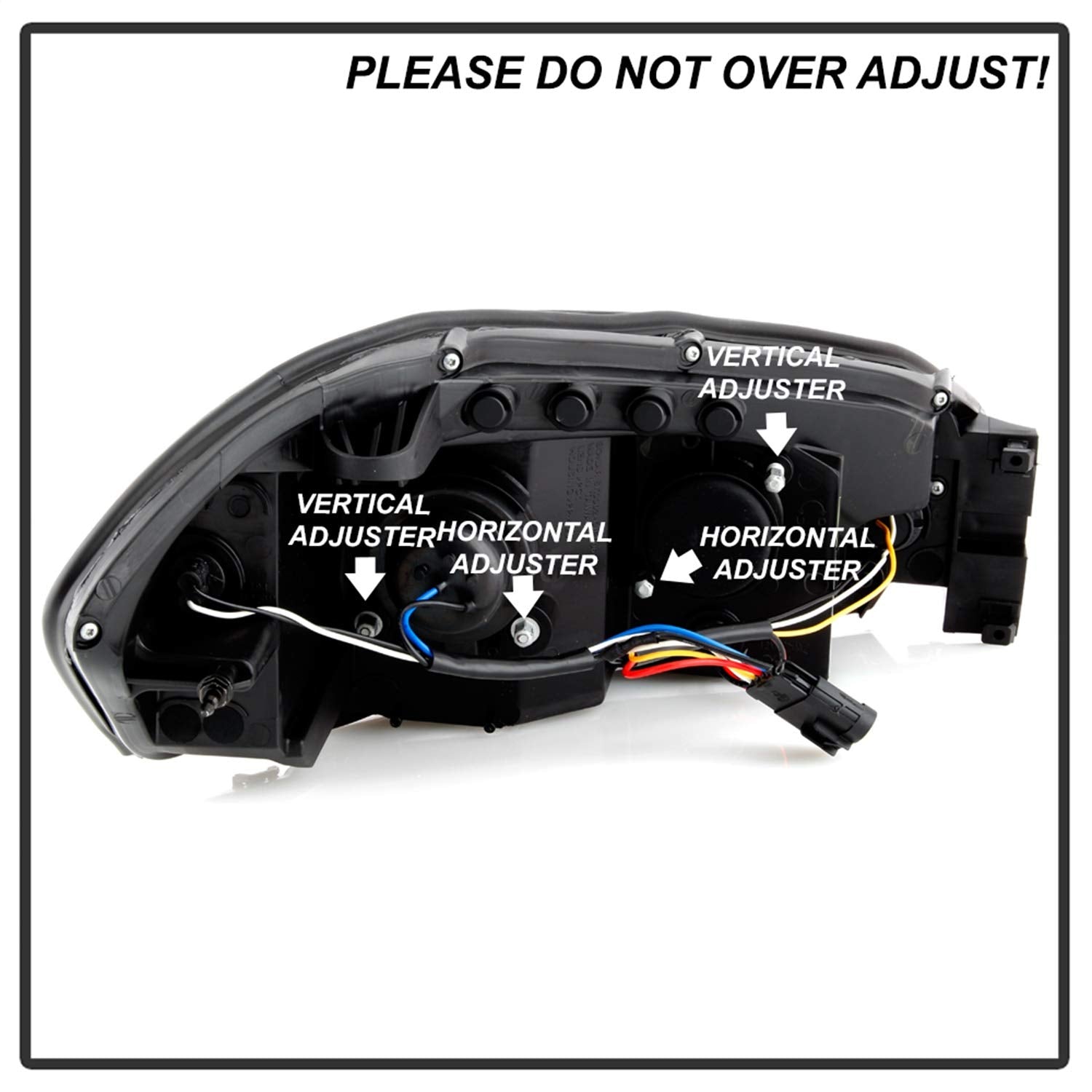 Chevy Impala 06-13 / Spyder 5086679 Chevy Monte Carlo 06-07 Projector Headlights - Light Bar - Low Beam-H1(Included) ; High Beam-H1(Included) ; Signal-7443NA(Included) - Black