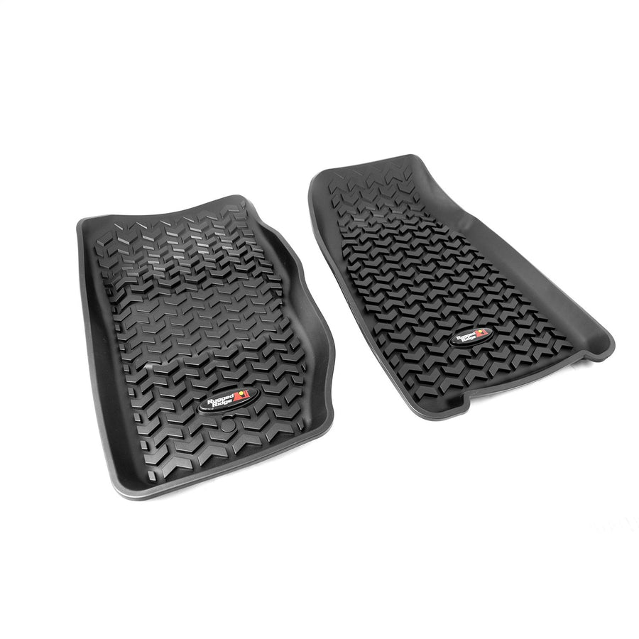 Front Floor Liners Rugged Ridge for Jeep Cherokee | Black | 12920.25 | Fits 1984-2001 Jeep Cherokee XJ