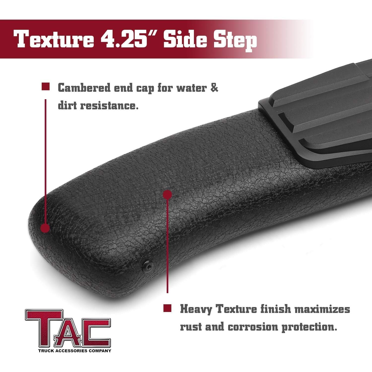 2015-2025 Chevy Colorado/GMC Canyon Crew Cab Pickup Truck TAC Side Steps 4.25" Oval Bend Texture Black Nerf Bars Running Boards (Texture Powder Coating Brackets)