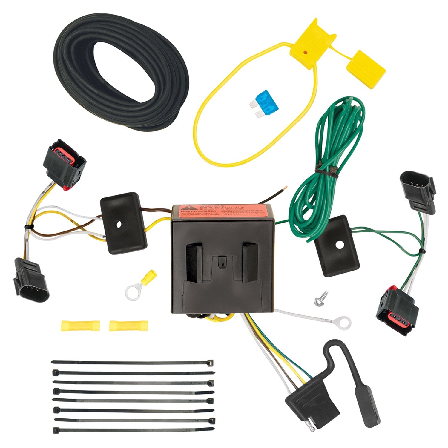T-One® Tekonsha T-Connector Harness, 4-Way Flat, Compatible with Select Chrysler Town & Country : Dodge Caliber, Durango, Grand Caravan : Jeep Patriot