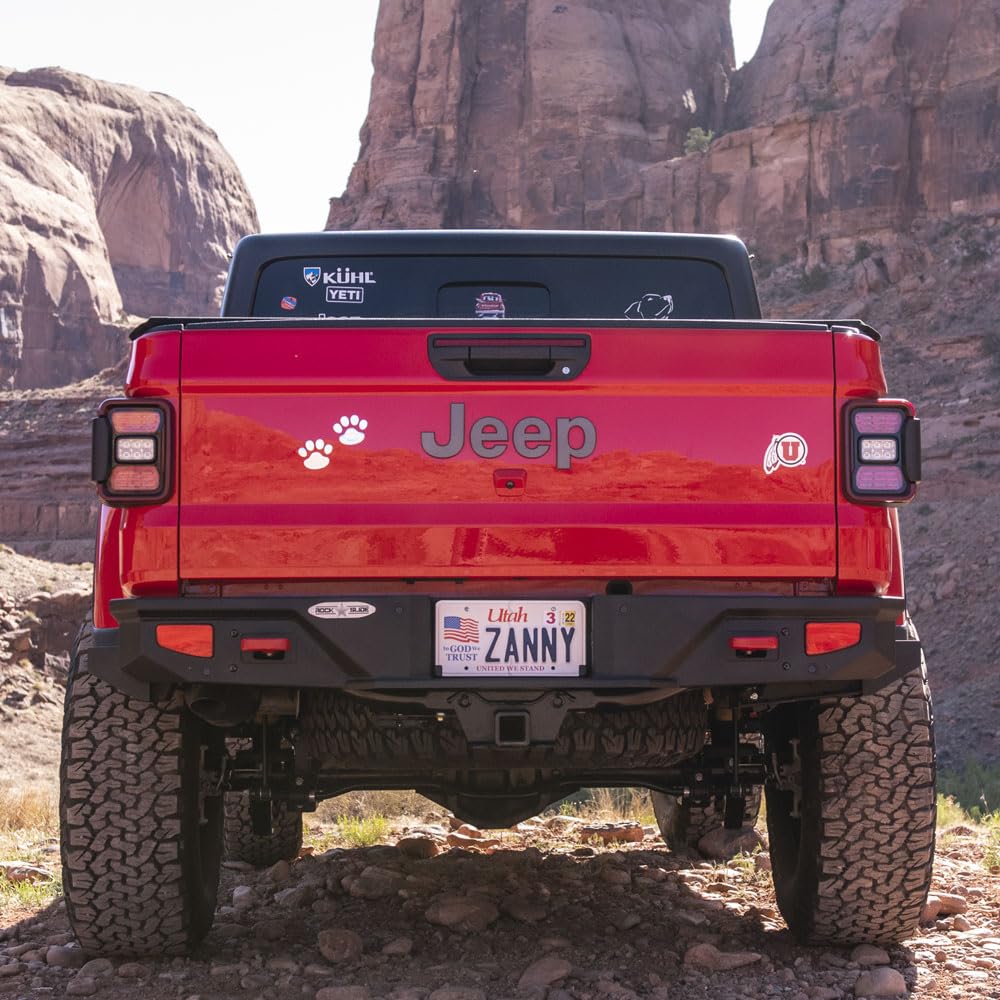 Full Rear Bumper Rock Slide Engineering for Jeep Gladiator 2020-2025 No Tire Carrier RB-F-101-JT