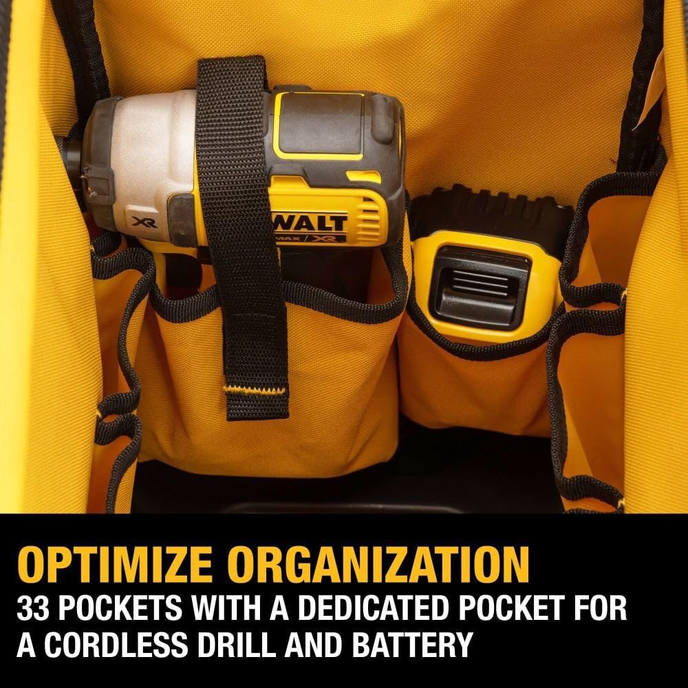 Tool Bag DEWALT, Water Resistant, Hard Bottom, 20-inch, Professional Tool Tote with Organization (DWST560104)