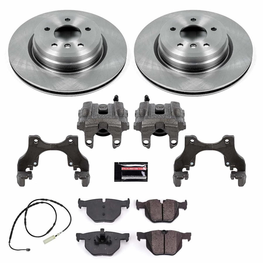 Power Stop KCOE7009 Replacement Autospeciality Rear Caliper Kit- OE Rotors, Ceramic Brake Pads, Calipers For BMW X1 2013-2015 [Model Specific]