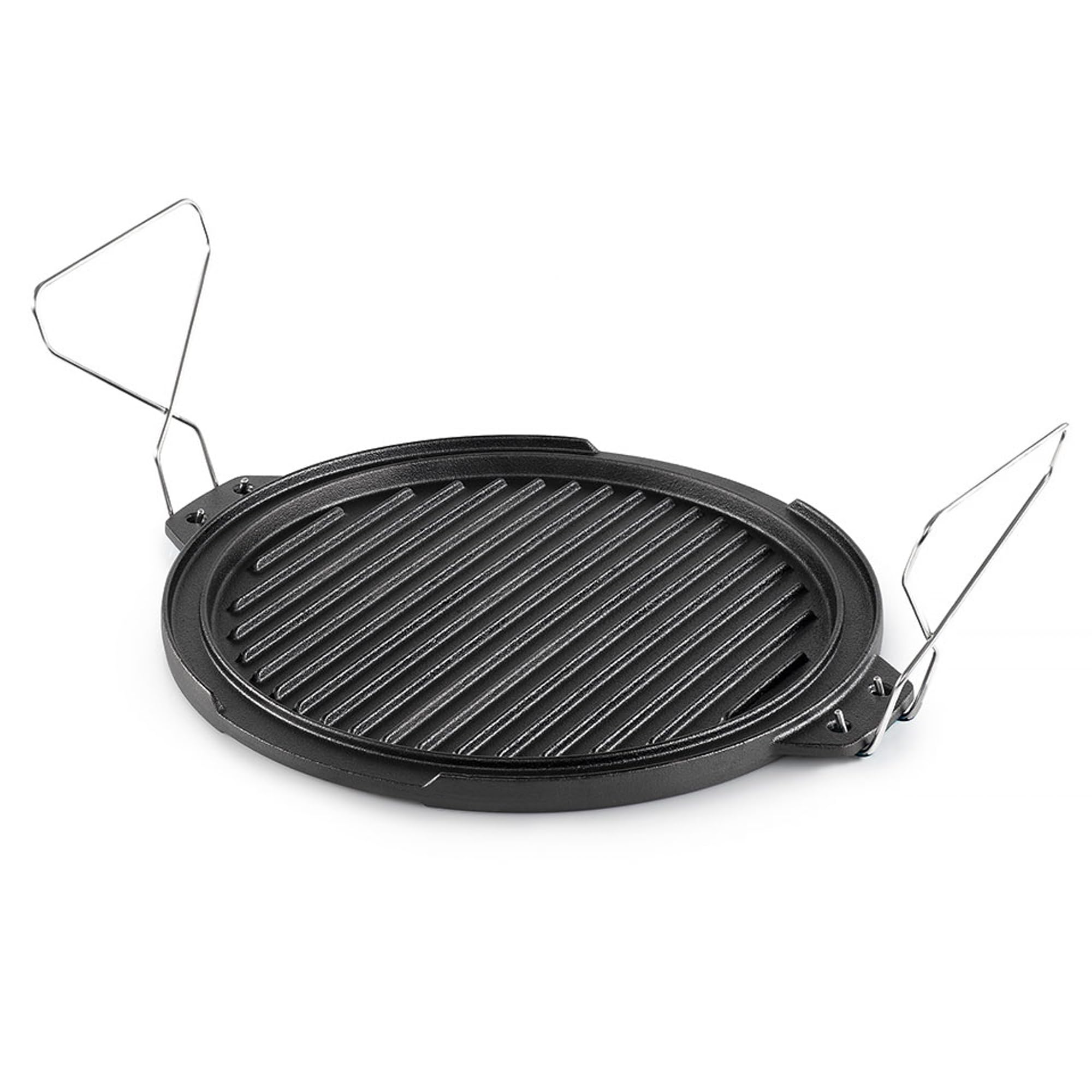GSI Outdoors Outdoor Cookset Guidecast: 10" Deep Frypan with Dome Lid, Dual-Sided Cast Iron Griddle/Grill, Removable Handles