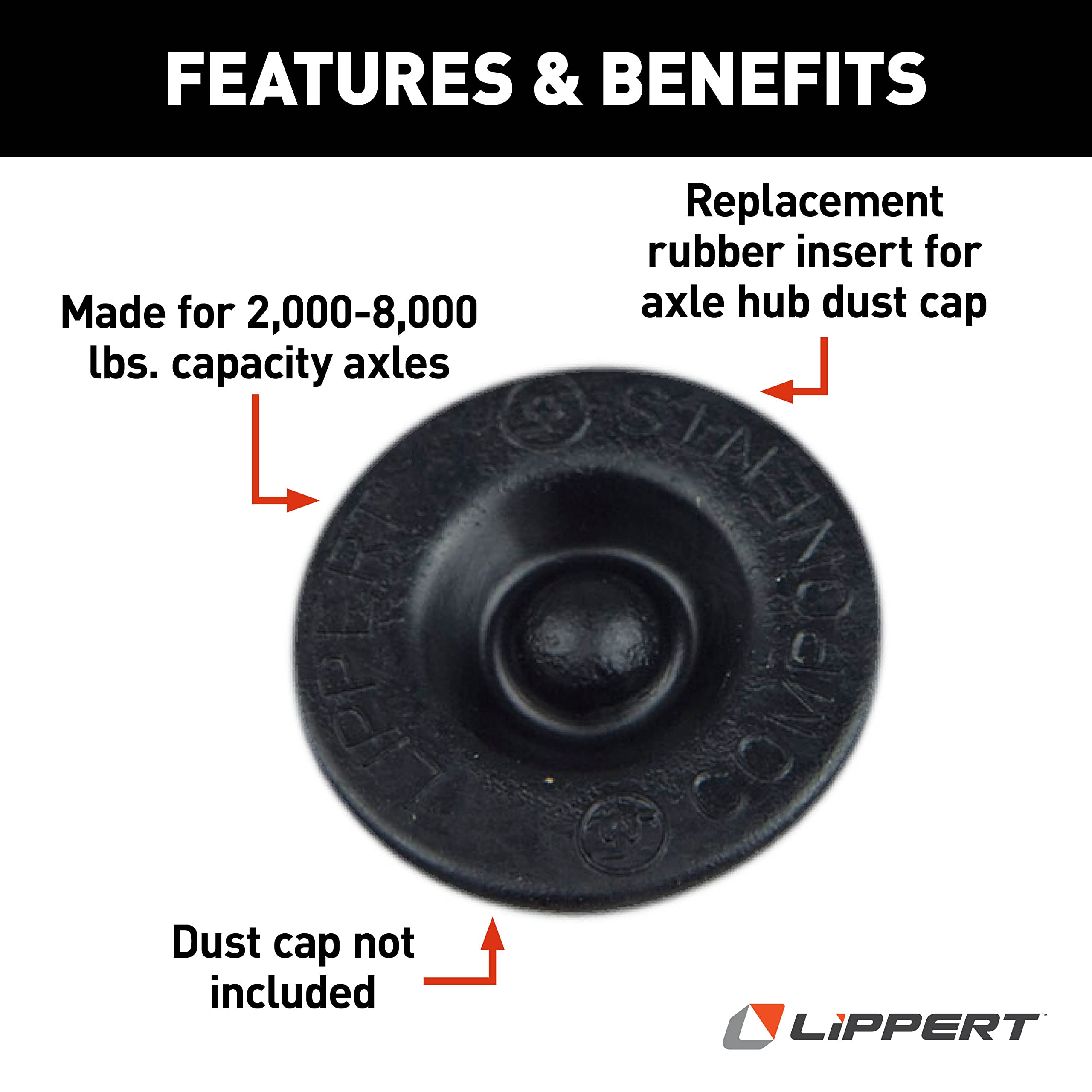 Universal Rubber Insert Lippert Components for Dust Caps - 2,000 to 8,000 lbs.