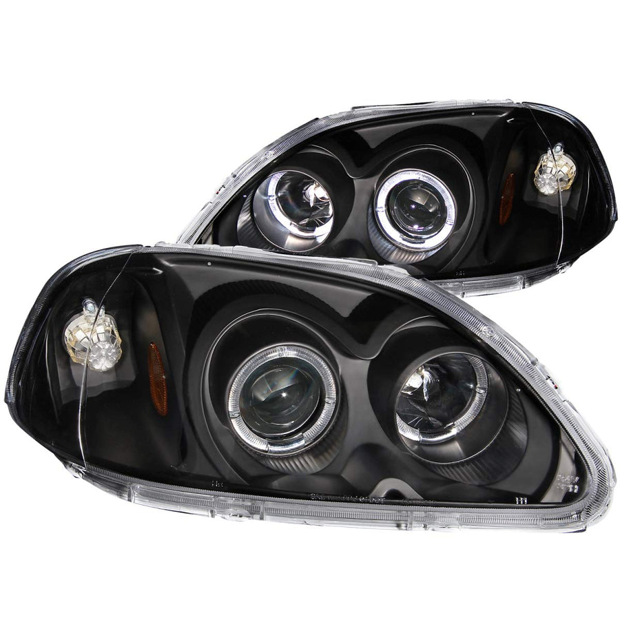 Honda Civic Anzo USA 121068 Projector with Halo Black Headlight Assembly - (Sold in Pairs)