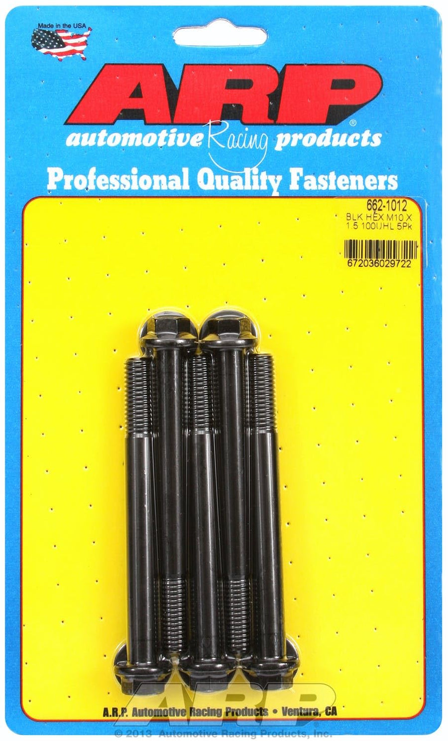 Hex ARP (662-1012) Oxide Bolt, Black