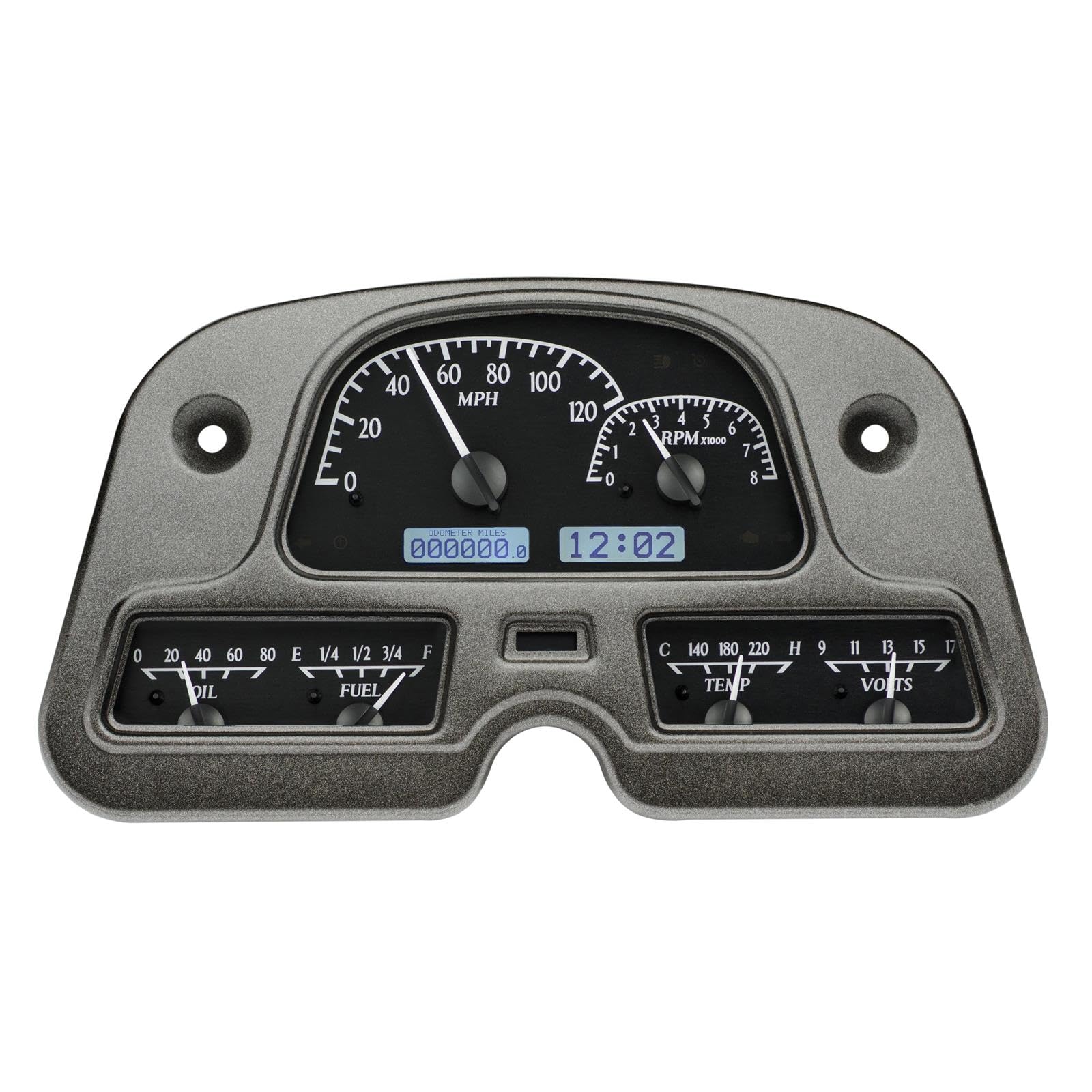 Dakota Digital VHX-62T-FJ-K-W Analog Dash Gauge System Compatible with 1962-84 Toyota FJ40 Land Cruiser Black Alloy White Backlighting
