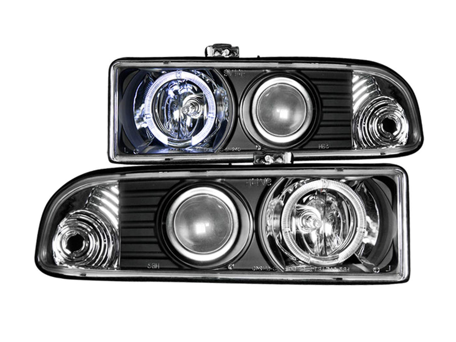 Chevrolet S10 Anzo USA 111015 Projector with Halo Black Headlight Assembly - (Sold in Pairs)