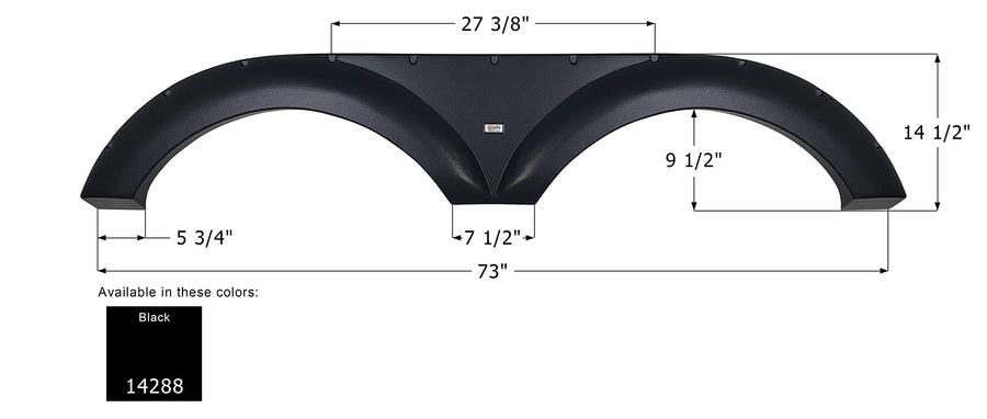 Fender Skirt ICON, Tandem, Winnebago, FS4288, Black