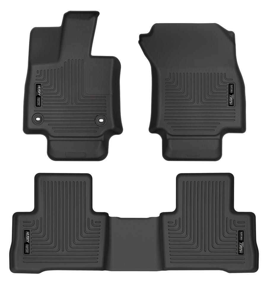 Weatherbeater Husky Liners Floor Mats | Fits 2021-2024 Toyota Venza | Front & 2nd Row, 3-pc Black - 95511